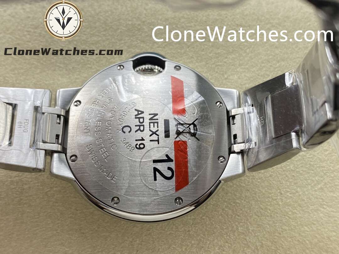 Cartier Super Clone Watches 1:1 Ballon Bleu de W4BB0028 Blue Dial Diamond Bezel 33mm