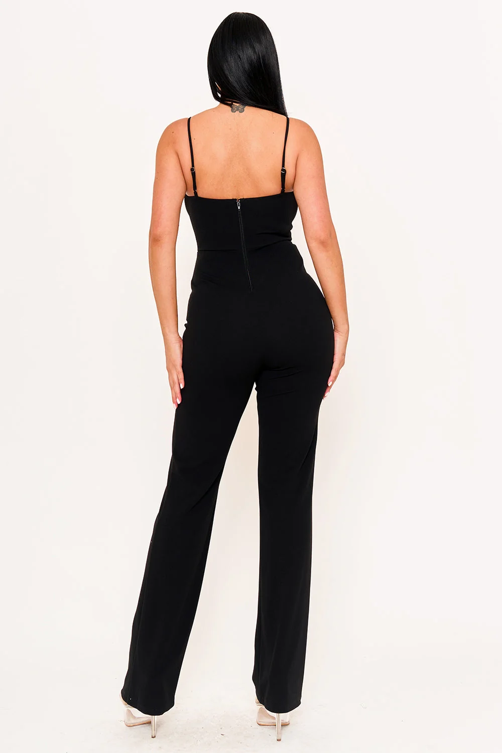 Symphony Jumpsuit - Rhinestone Trim The Edge Of The Bow Jumpsuit