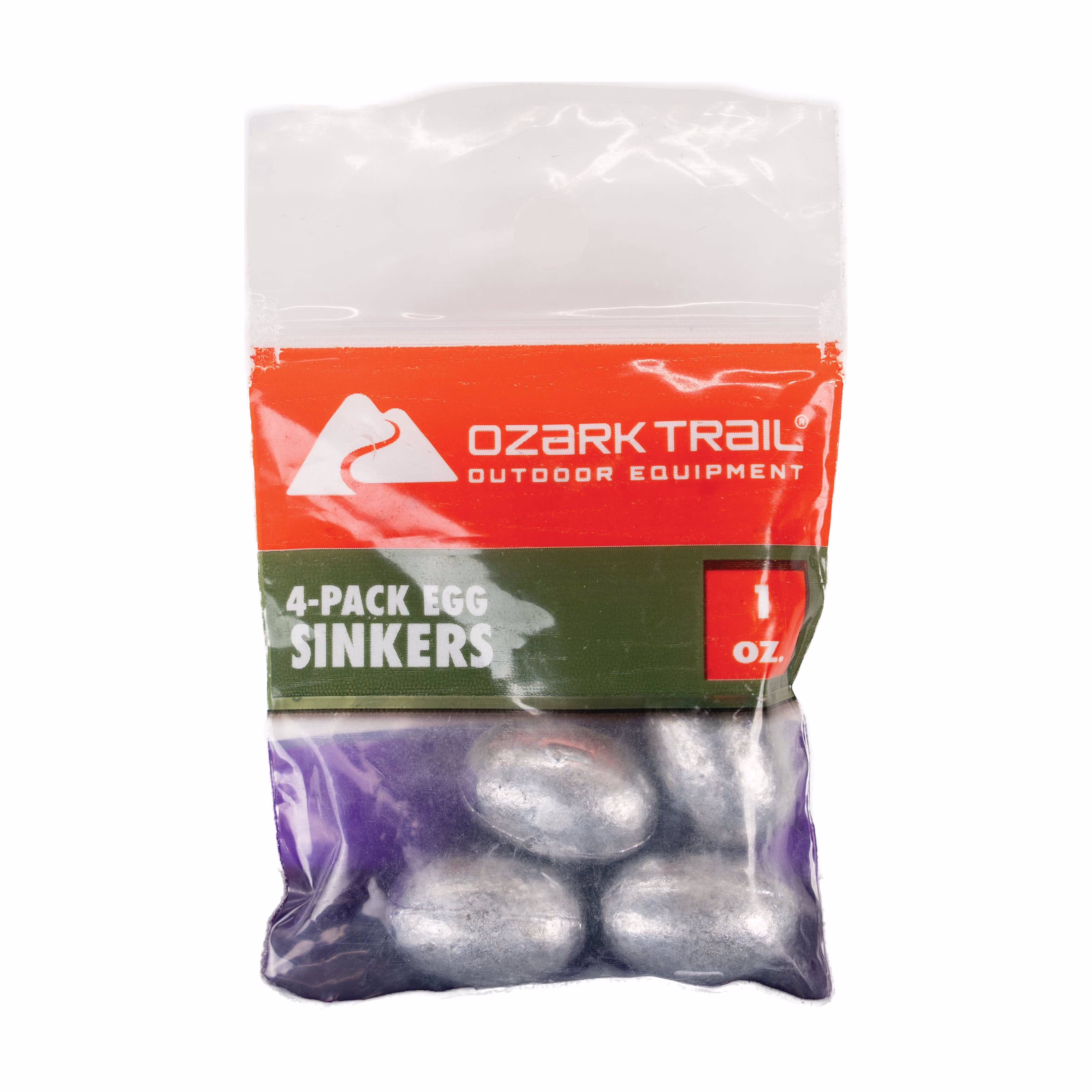 Ozark Trail Egg Sinkers, 1 oz, 4-Pack Fishing Weights