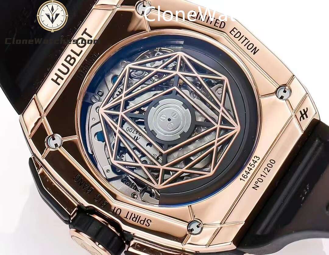 Hublot Super Clone Watches 1:1 Spirit of Big Bang Sang Bleu Rose Gold Pavé 648.OX.0108.RX.1604.MXM23