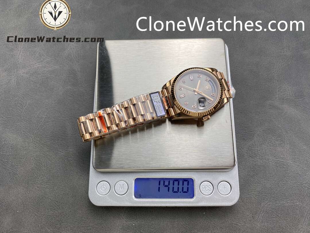 Rolex Super Clone Watches 1:1 Day Date Rose Gold Gray Dial 36mm m128235-0050 3255 Movement