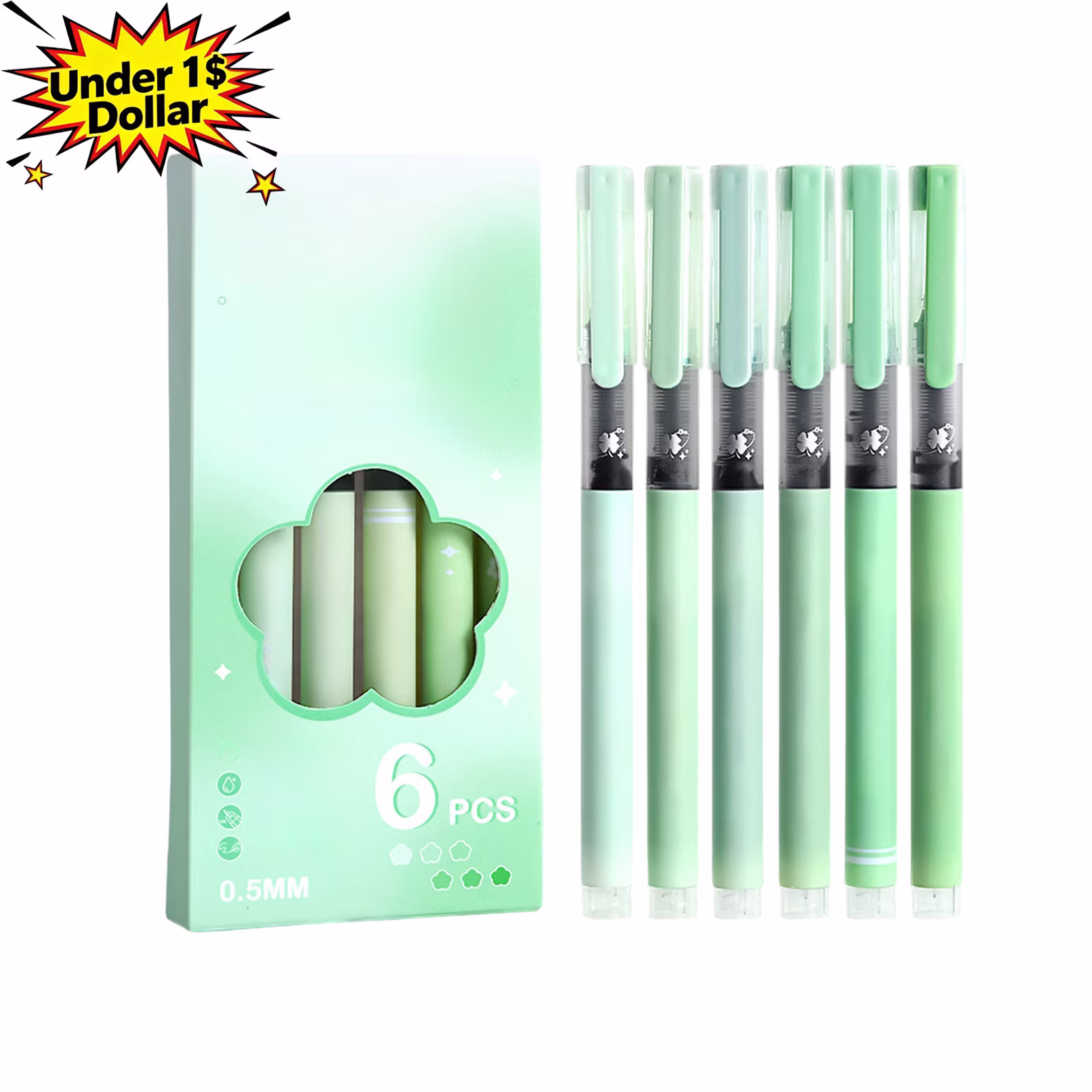 Under 1$ Dollar Straight Liquid Ballpoint Pen Sign Pen, 0.5mm High Capacity Black Ink Water Pen, Fast Drying Exam Writing Pens,Pink