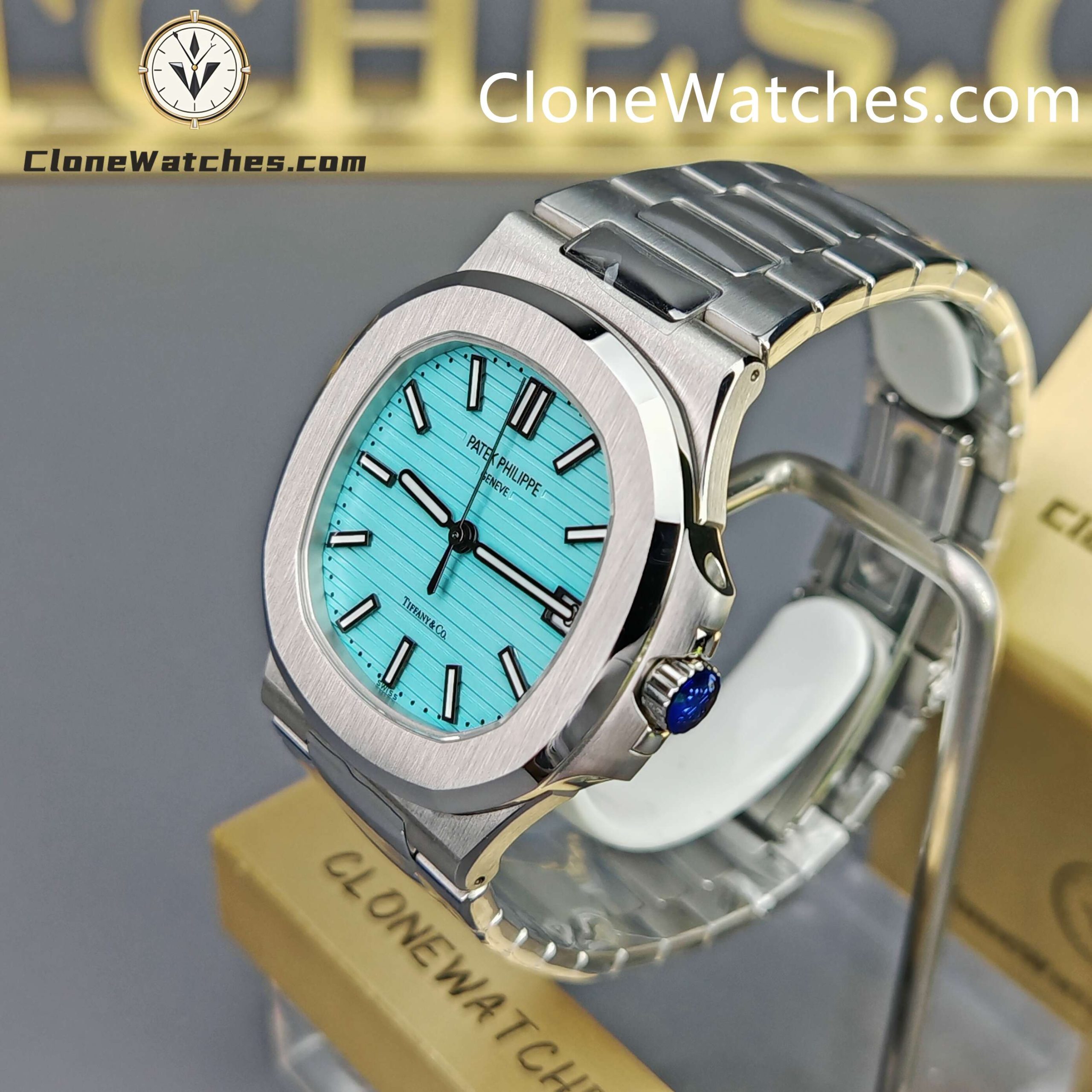 Patek Philippe Super Clone Watches 1:1 Nautilus 5711 Tiffany & Co Blue Dial