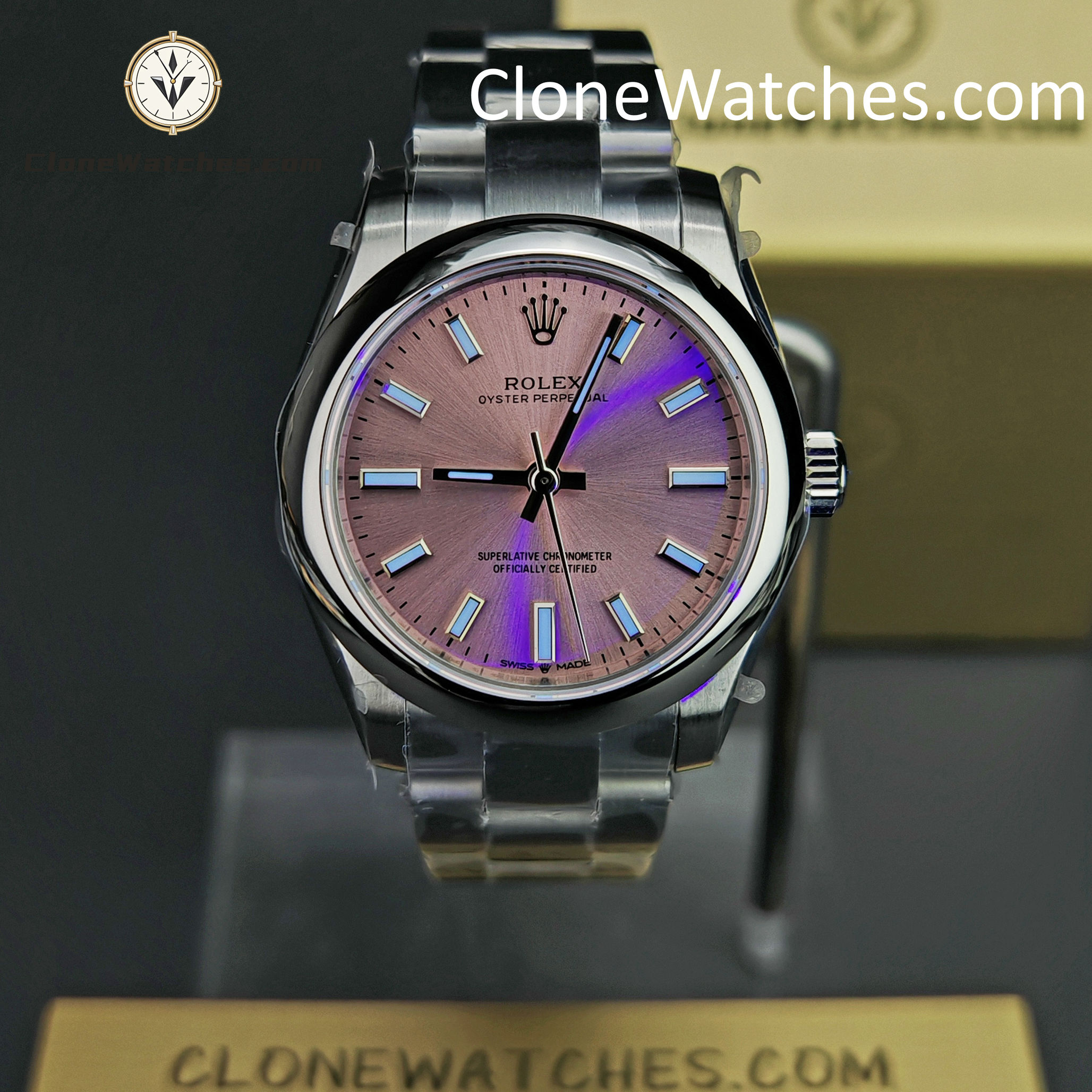 Rolex Super Clone Watches 1:1 Oyster Perpetual Pink Dial 31mm m277200-0009 2232 Movement
