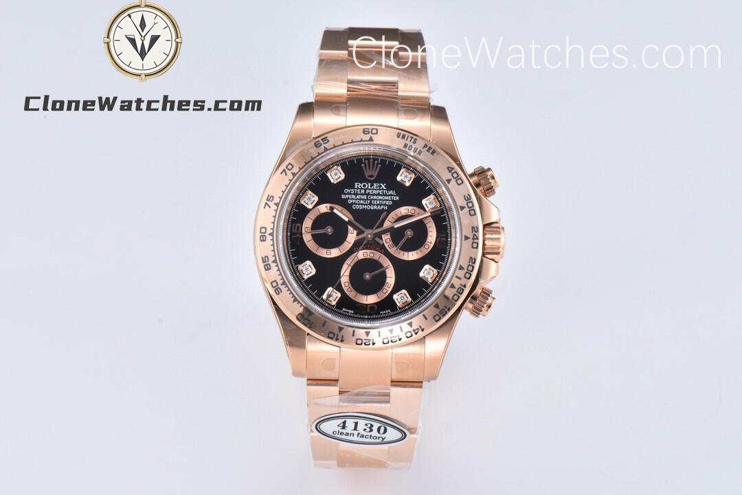 Rolex Super Clone Watches 1:1 Daytona Rose Gold M116505-0015 4130 Movement