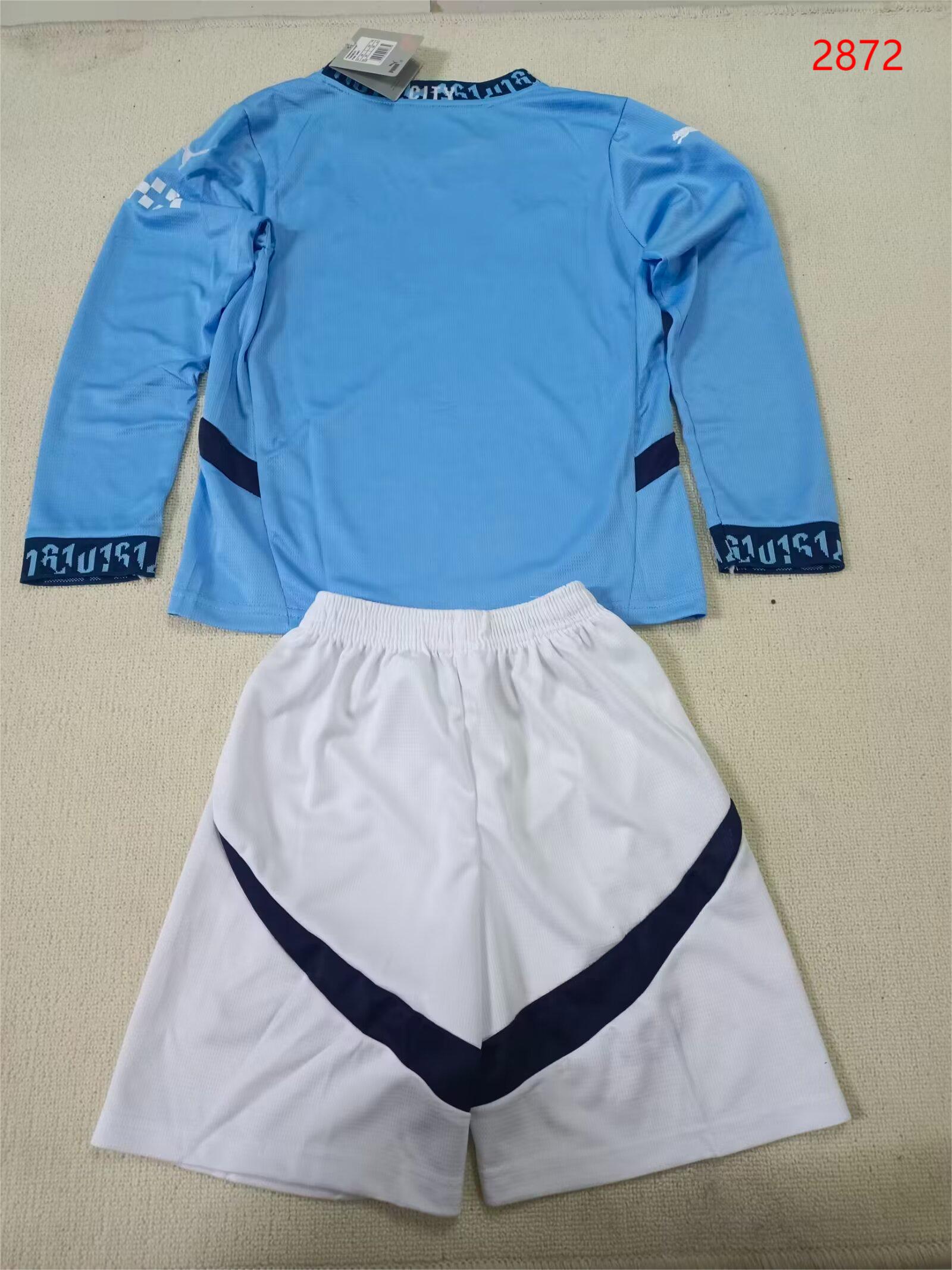 2024/25 Manchester City Home Long Sleeve - Kids Kit