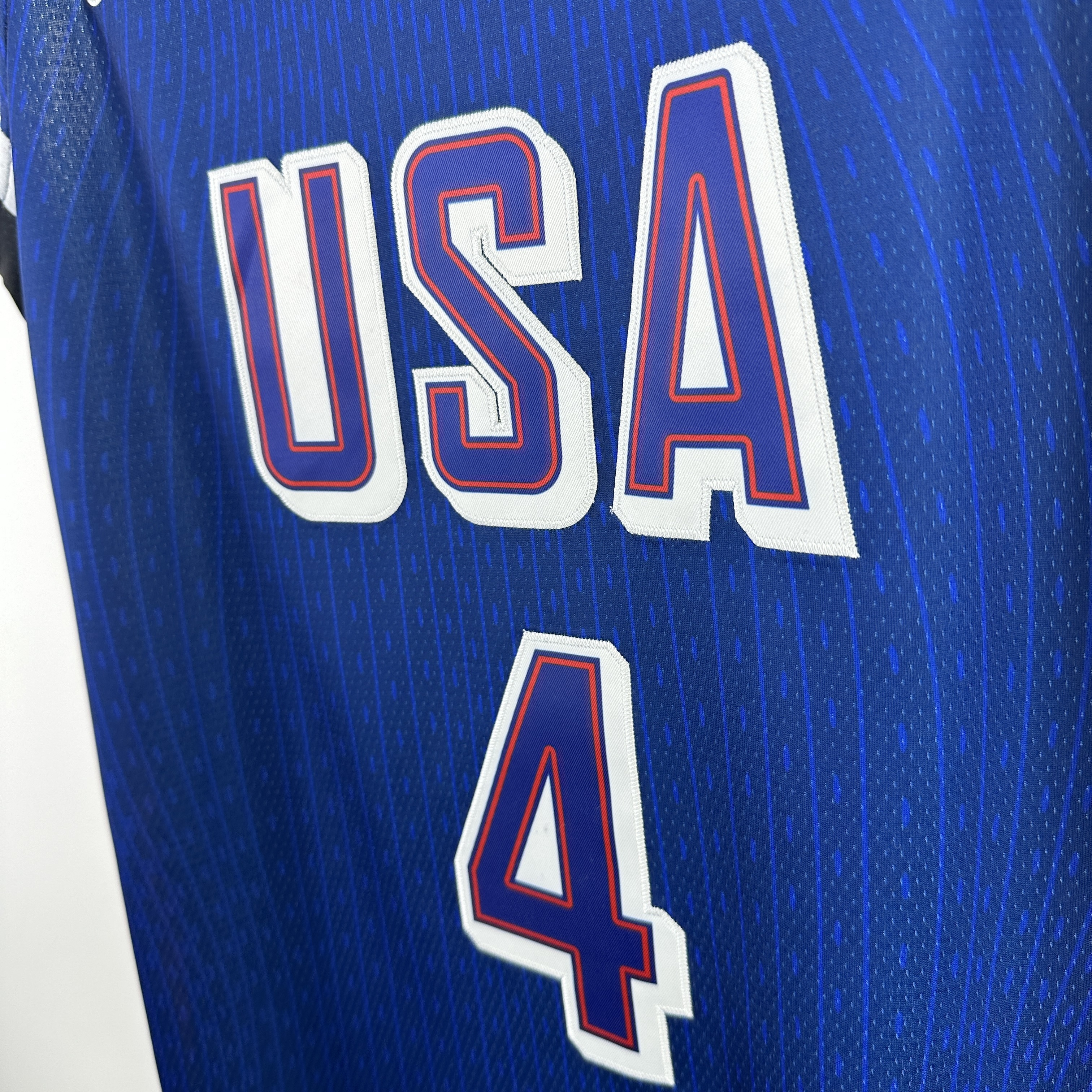 Embroidered 24th season USA team navy blue No. 4 Curry