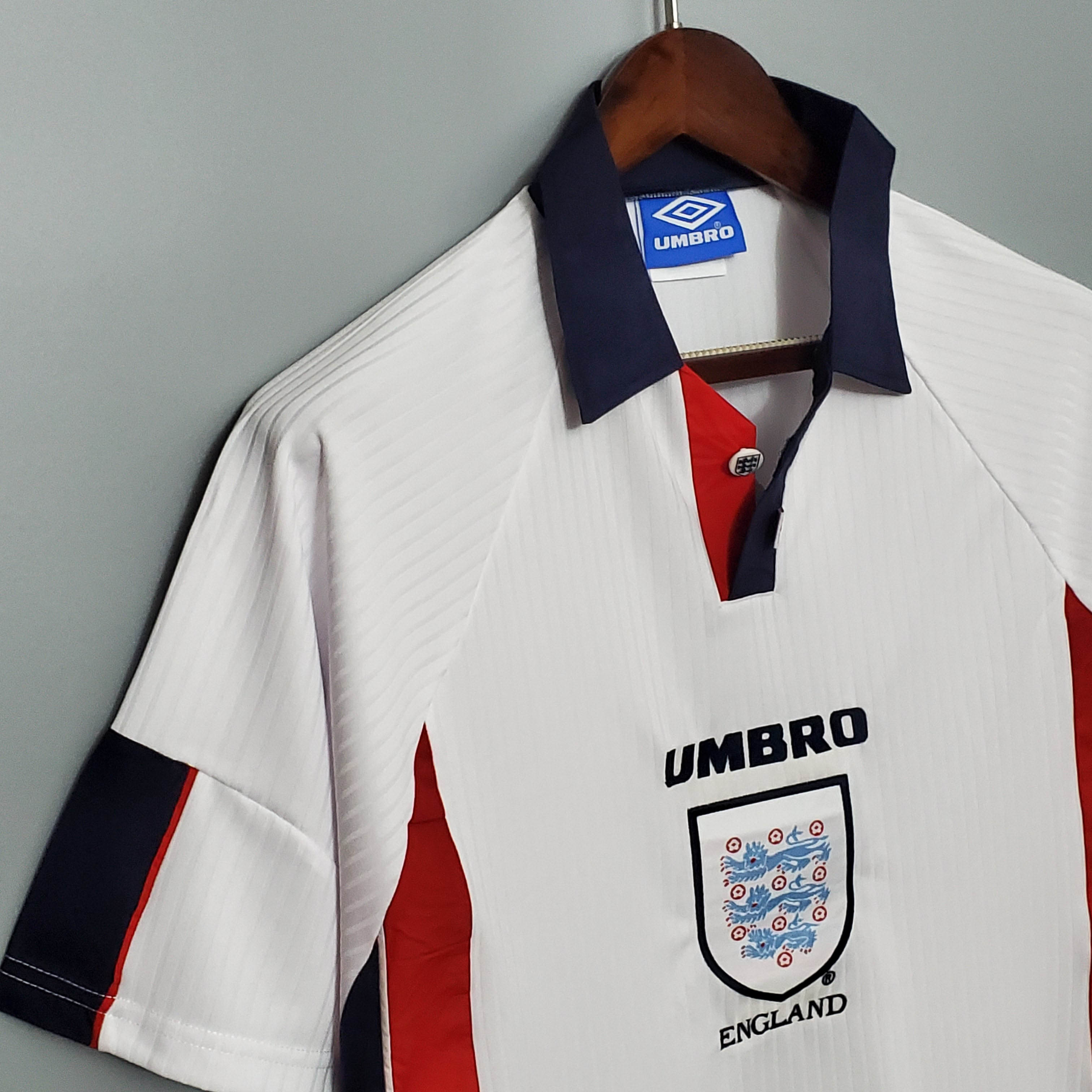 1998 Retro England Home Soccer Jersey-Fans