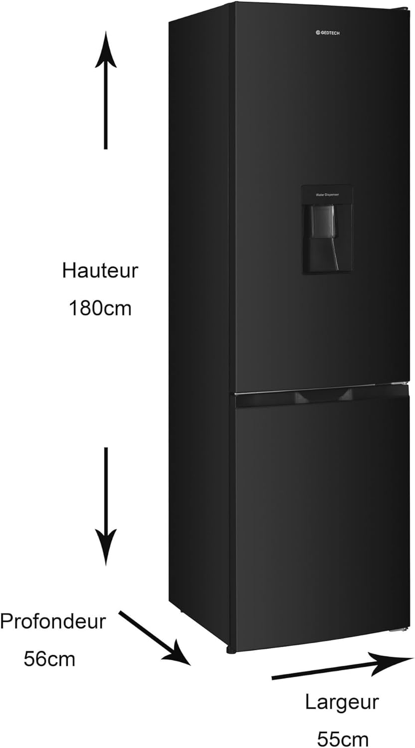 Réfrigérateur combiné congélateur bas GCB262BL 262L classe E noir