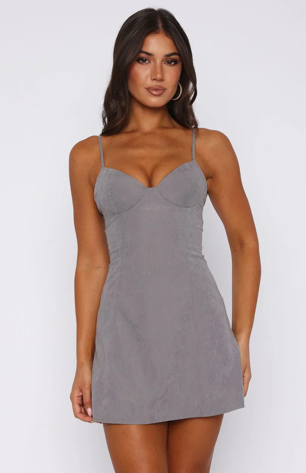 Excuse Me, Darling Mini Dress Grey