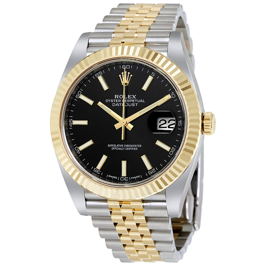 Rolex Datejust 41 Black Dial Steel and 18K Yellow Gold Jubilee Men s Watch 126333BKSJ（Lifetime free warranty+90-days replacement service & Refund!.）
