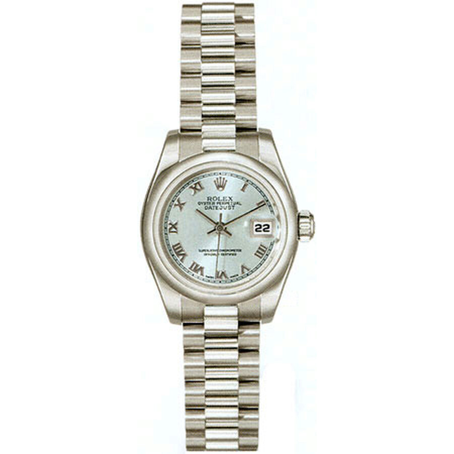 Rolex Lady-Datejust 26 Blue Dial Platinum President Automatic Ladies Watch 179166BLRP（Lifetime free warranty+90-days replacement service & Refund!.）