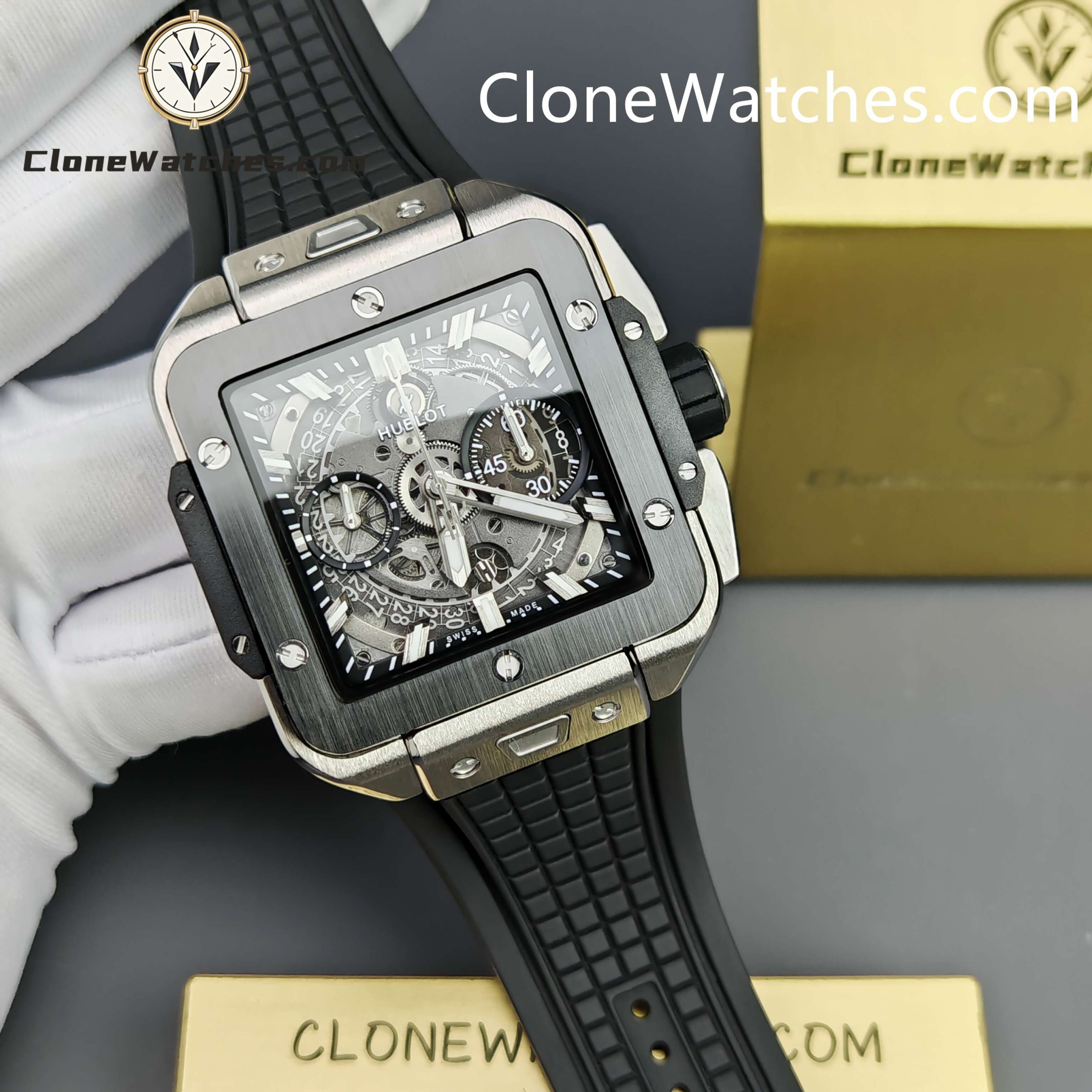 Hublot Super Clone Watches 1:1 Square Bang Unico Titanium Ceramic 42MM 821.NM.0170.RX