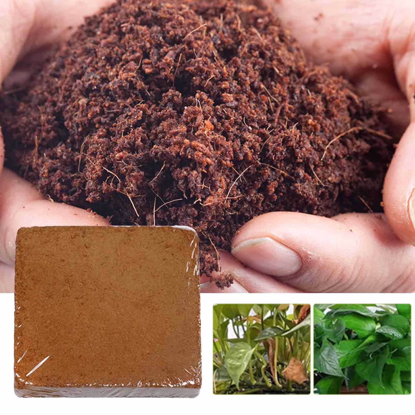 HongHeng Clearance Under $2.00 Plant Coir Fiber Bricks Plant Cultivation Growing Nutrient Dirt Potting Grass Flower Fertilizer