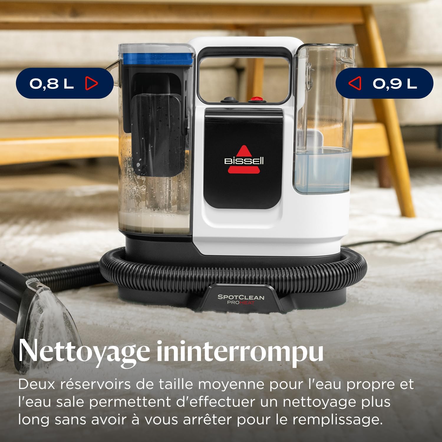 Shampouineuse canapé 1125 W triple nettoyage taches tenaces