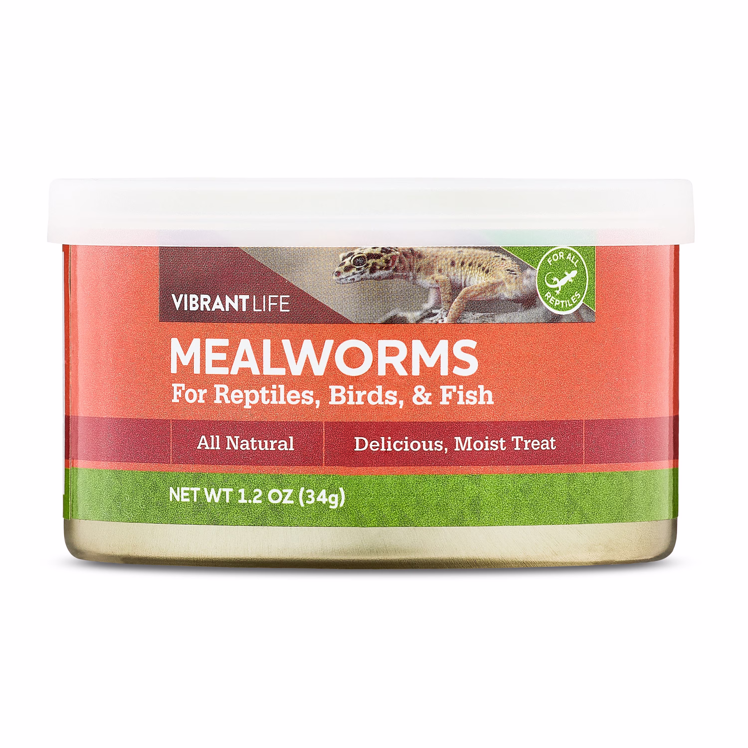 Vibrant Life Canned Mealworms for Reptiles, Birds & Fish, 1.2 oz