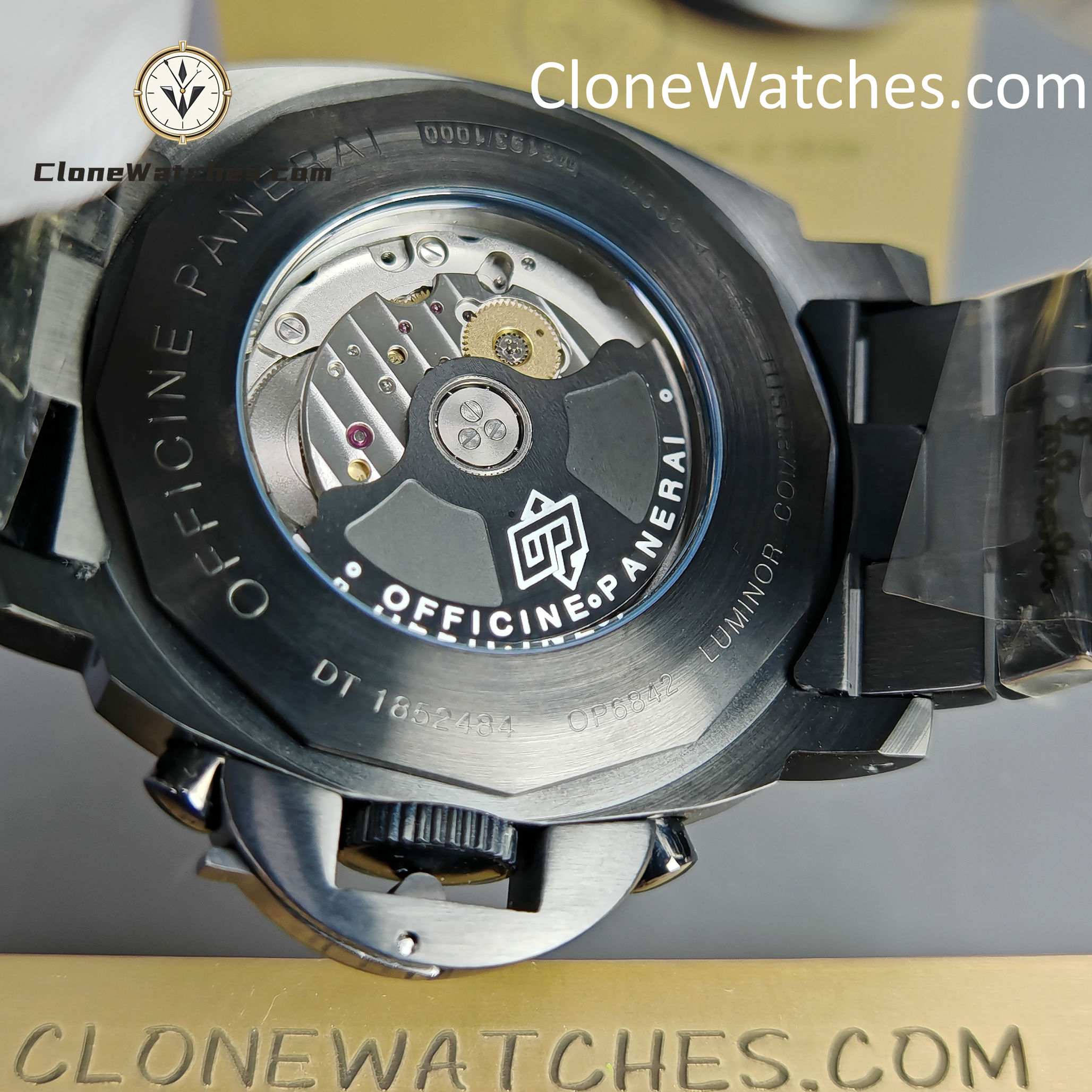 Panerai Super Clone Watches 1:1 White Dial Black Bracelet 44mm