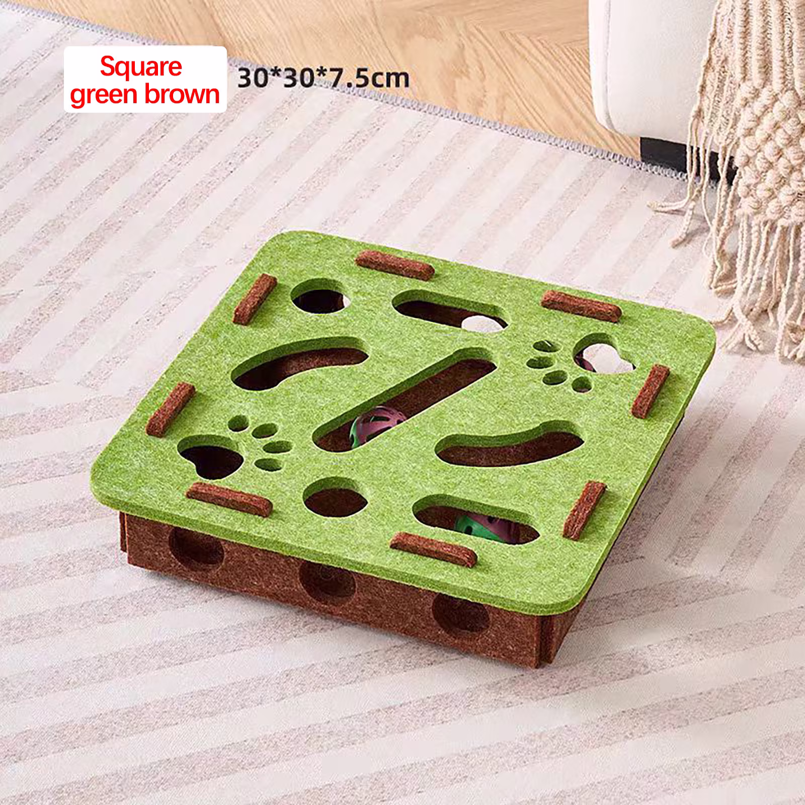 Cat Scratch Puzzle Box, Interactive Cat Toy Puzzle Toy for Indoor Cat, Interactive Nail File Enrichment Maze, Felt Maze Box Kittern Toy Pet Cat Game,Self Play Fun Exercise Hide Seek Moving Cat Toy