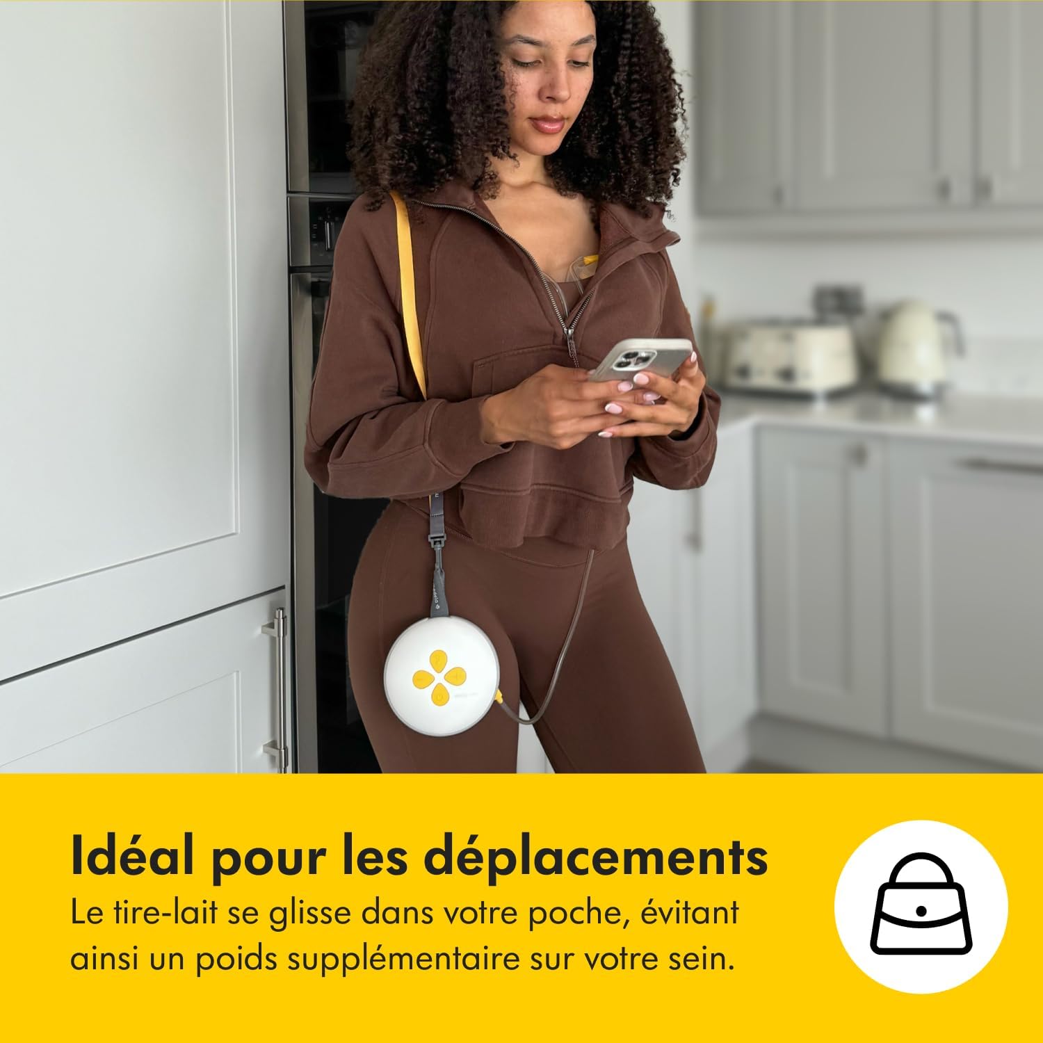 Tire lait électrique double mains libres compact avec application