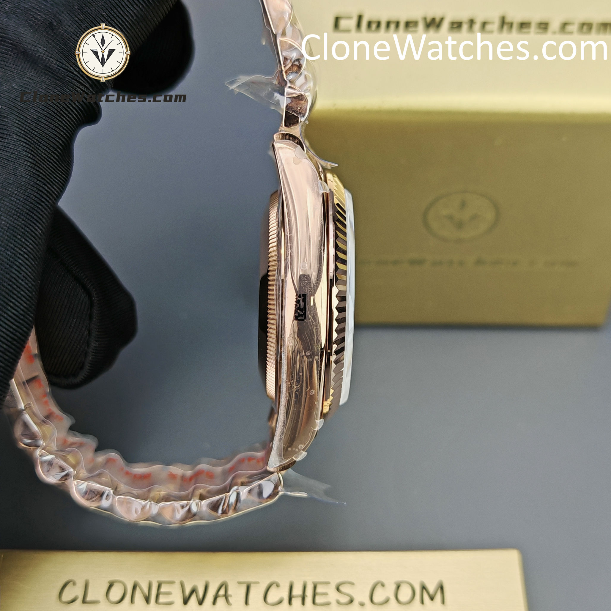 Rolex Super Clone Watches 1:1 Day Date Rose Gold Turquoise Dial 36mm m128235-0085 3255 Movement