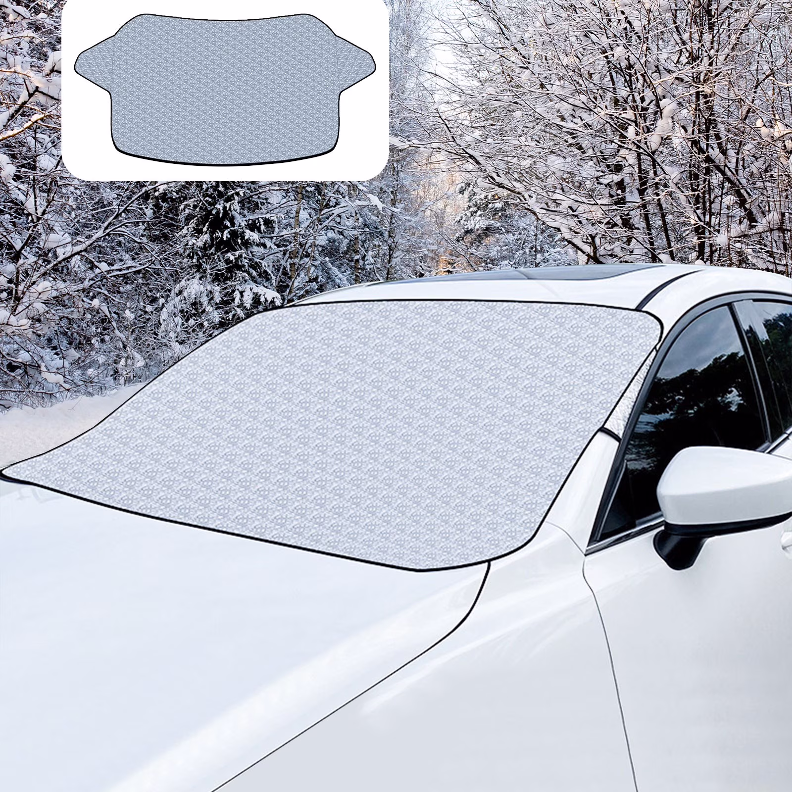 COM1950s Windshield Cover for Ice and Snow Car Windshield Snow Cover Car Snow Shield Windproof Windshield Snow Cover All Weather Front Window Automotive Covers Suitable for Most Vehicles