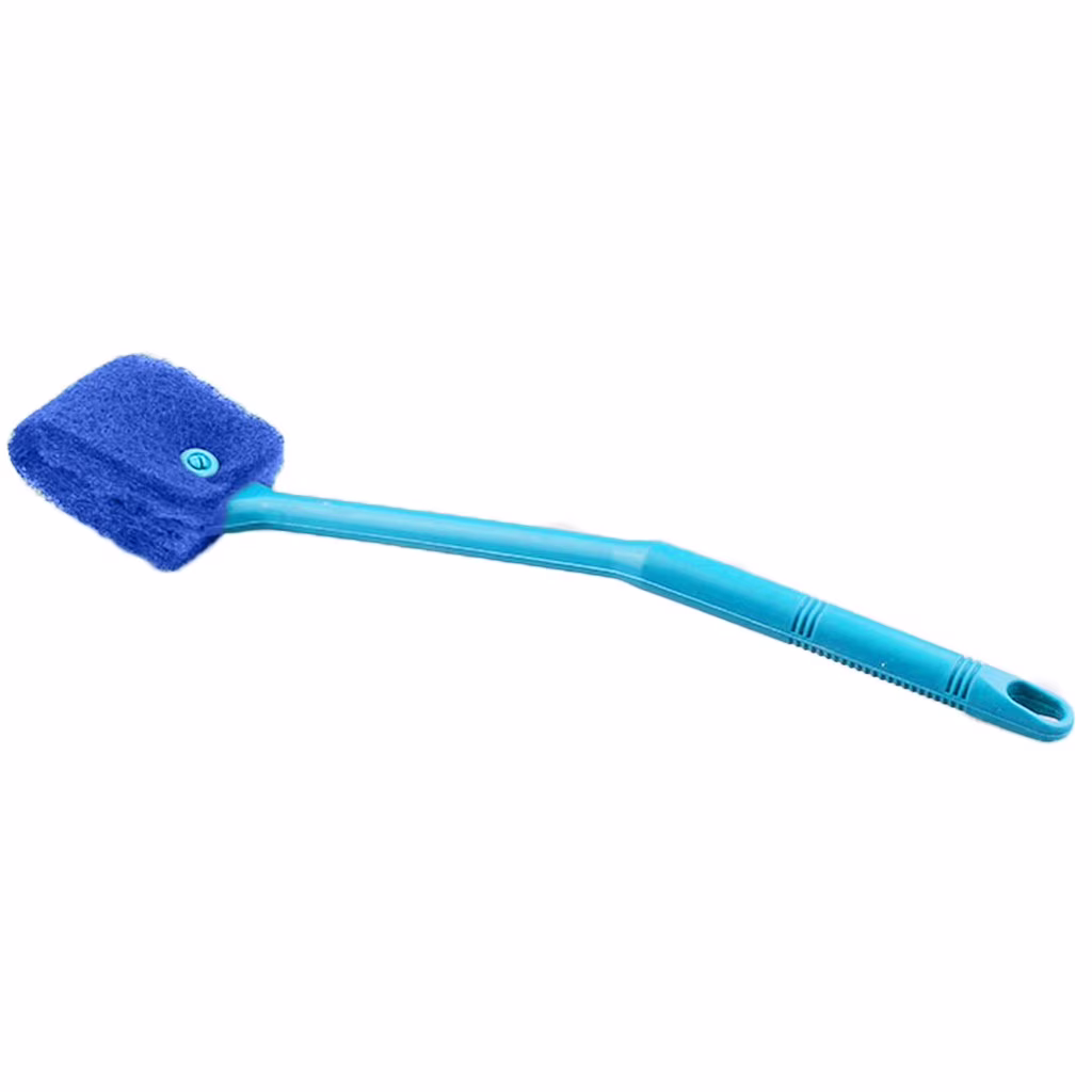 Aquarium Algae Scraper Double Sided Sponge Brush Cleaner Long Handle Fish Tank Scrubber for Glass Aquariums and Home Kitchen