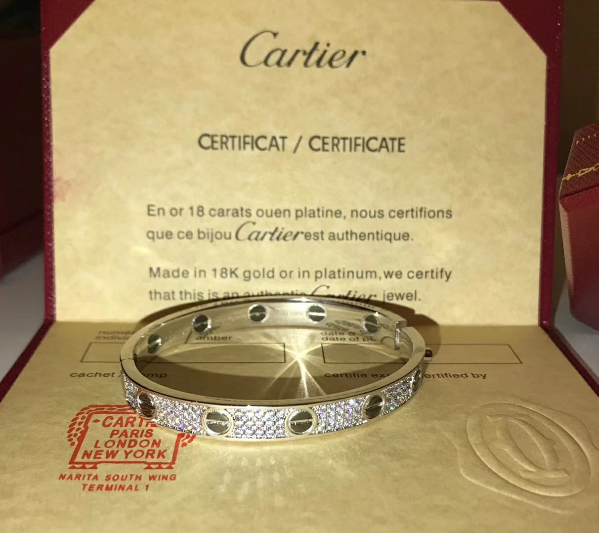 Cartier LOVE Precision Ceramic Full Sky Star Wide 18K Platinum Bracelet