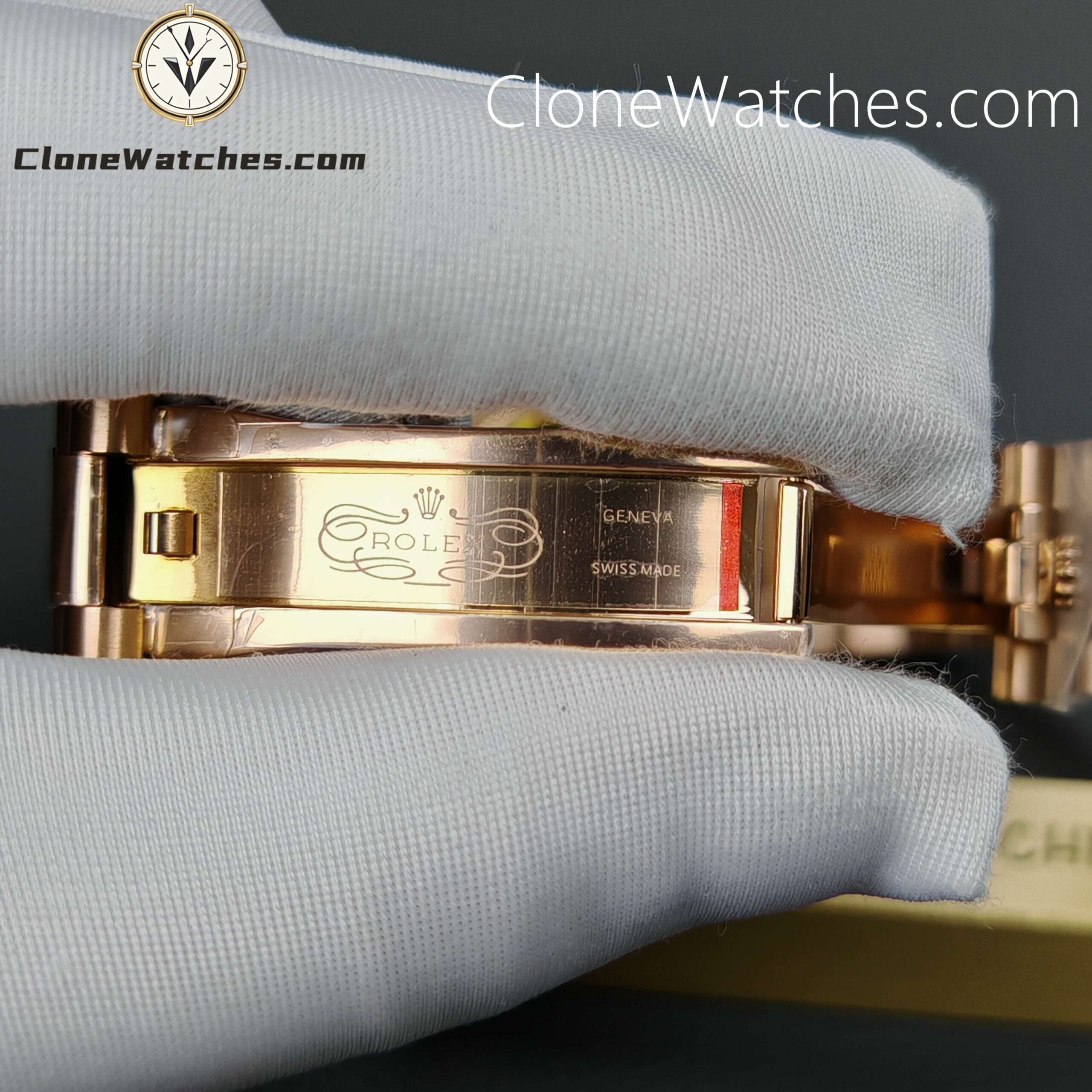 Rolex Super Clone Watches 1:1 Day Date 18K Rose Gold Diamond Chocolate Dial 40mm m228235 3255 Movement