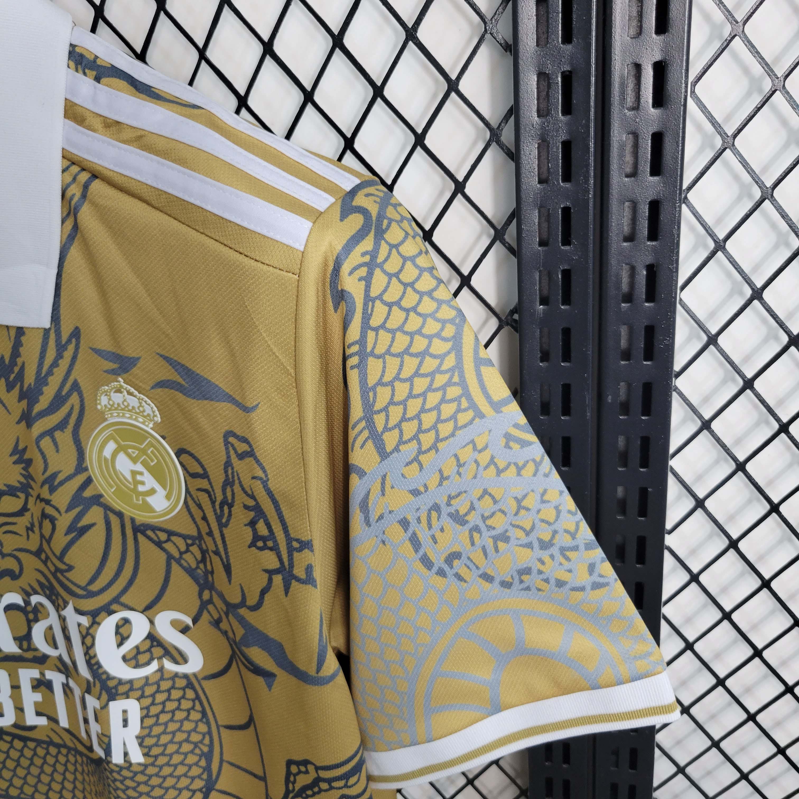 2023/2024 Real Madrid Chinese Gold Dragon Football Shirt-Fans