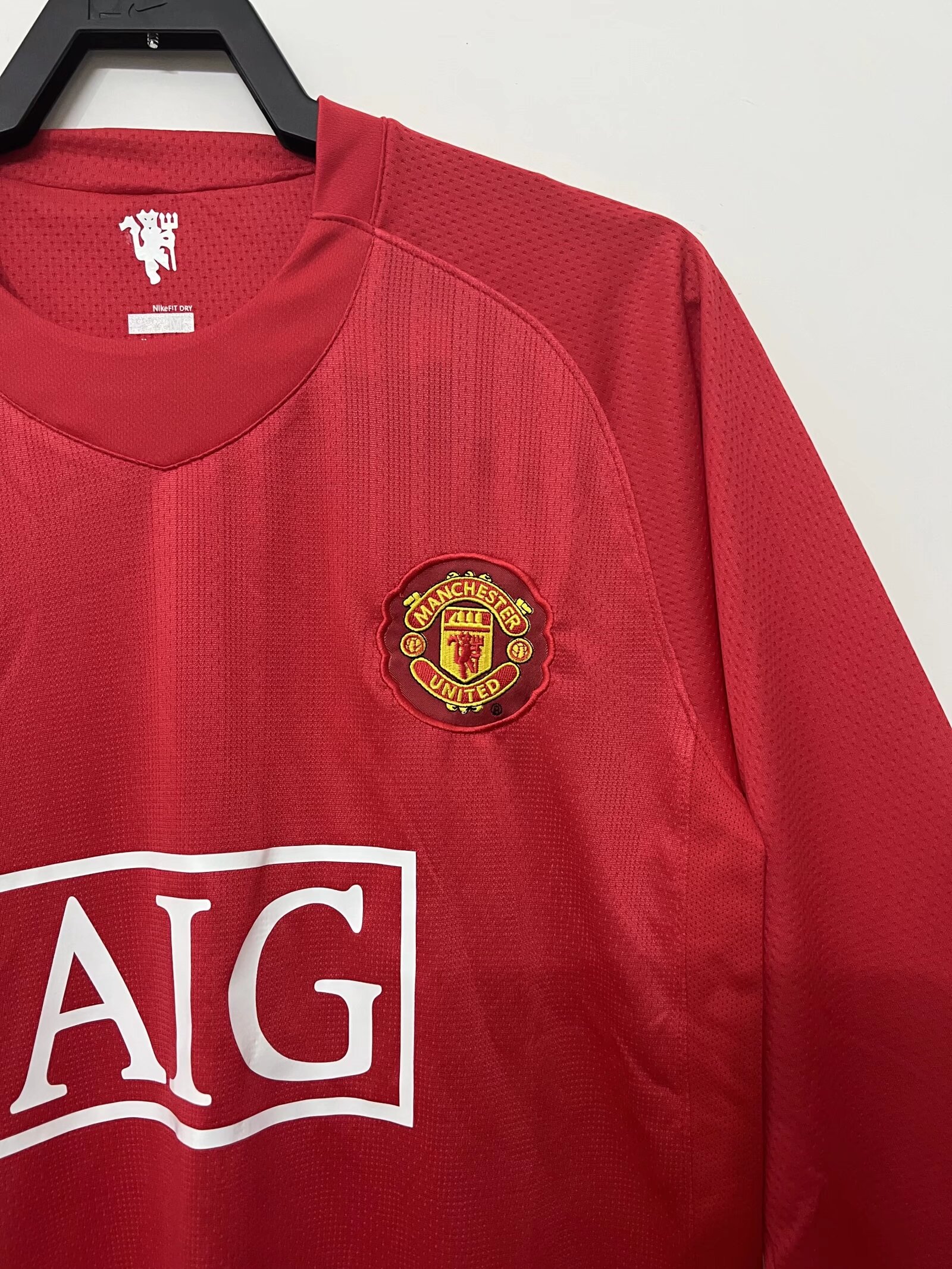 2007/08 Retro Long Sleeve Manchester United Home Jersey League Edition - Fans Edition
