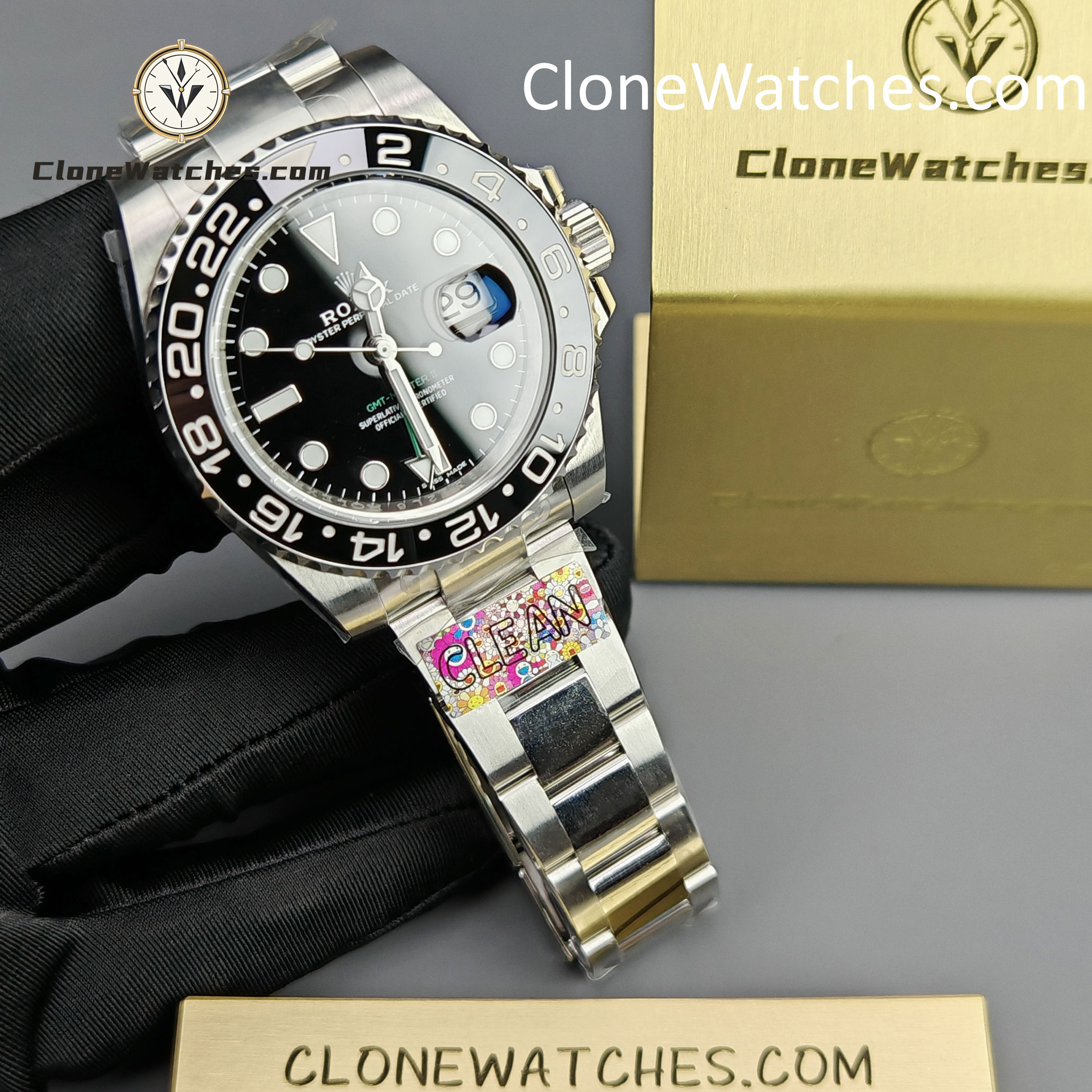 Rolex Super Clone Watches 1:1 GMT Master II 116710LN-0001 Oyster 3186 Movement