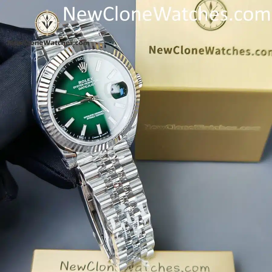 Rolex Super Clone Watches 1:1 DateJust Green Dial m126334-0034 Jubilee 41MM 3235 Movement