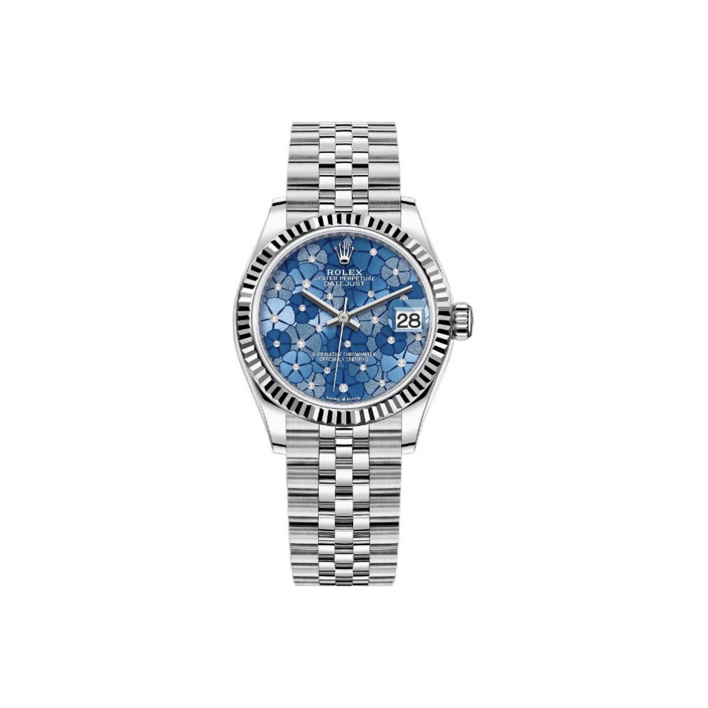 Rolex Datejust Oyster steel 31mm lady watch  Sky blue flowers
