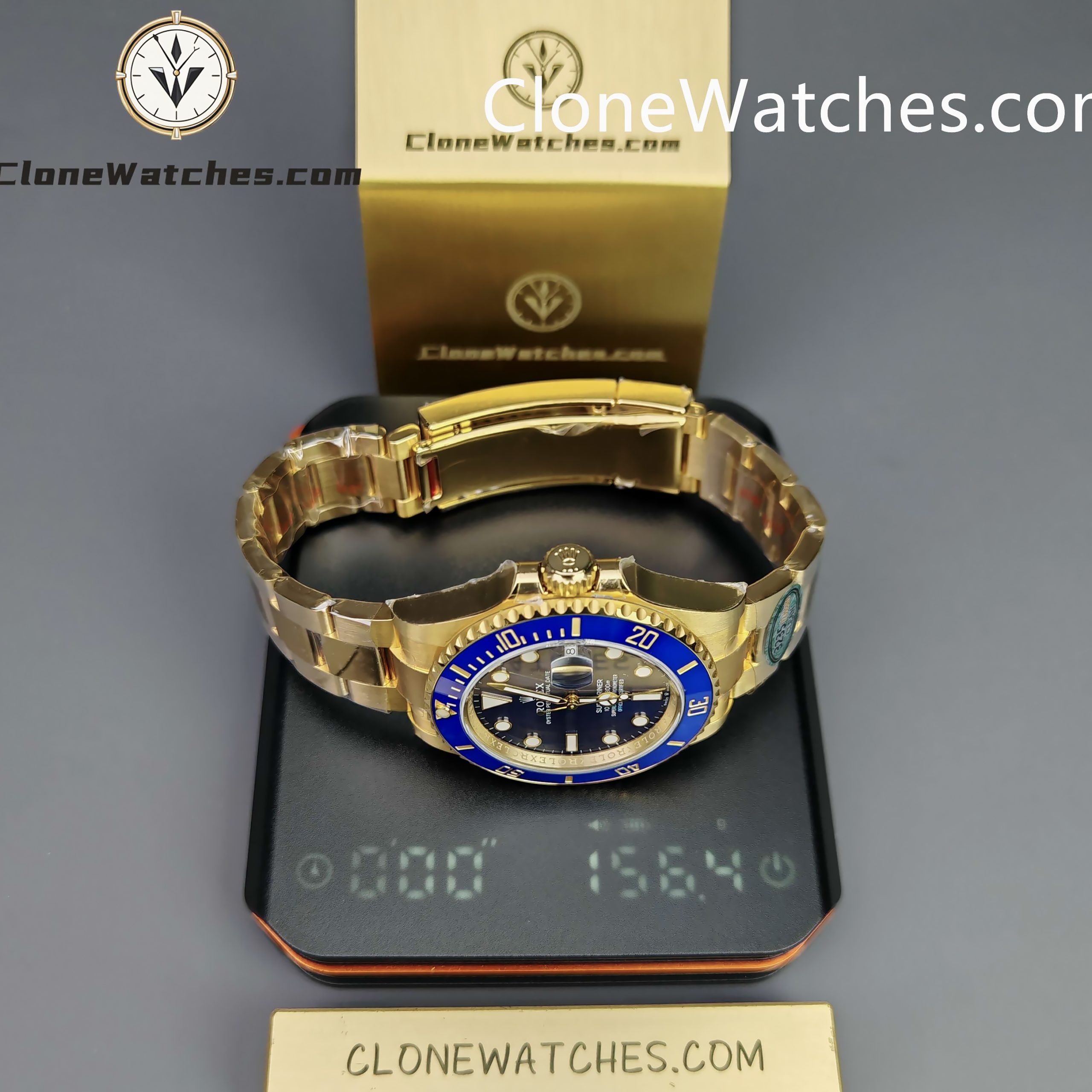 Rolex Super Clone Watches 1:1 18K Gold Blue Dial Submariner 126618LB 3235 Movement