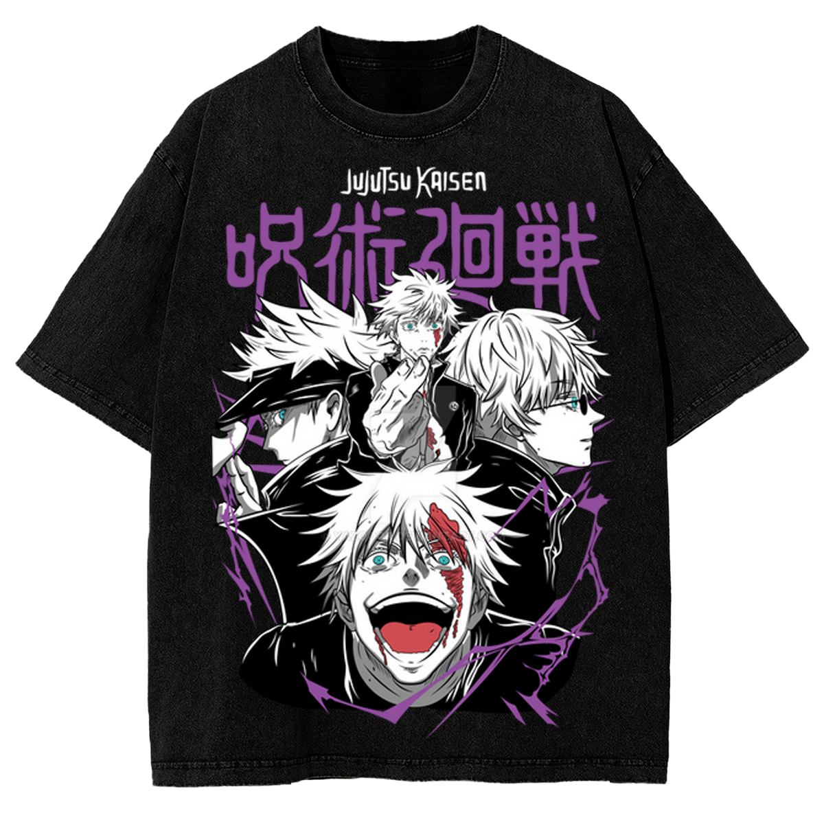 Satoru Gojo Jujutsu Kaisen Anime Washed Retro Streetwear Shirt