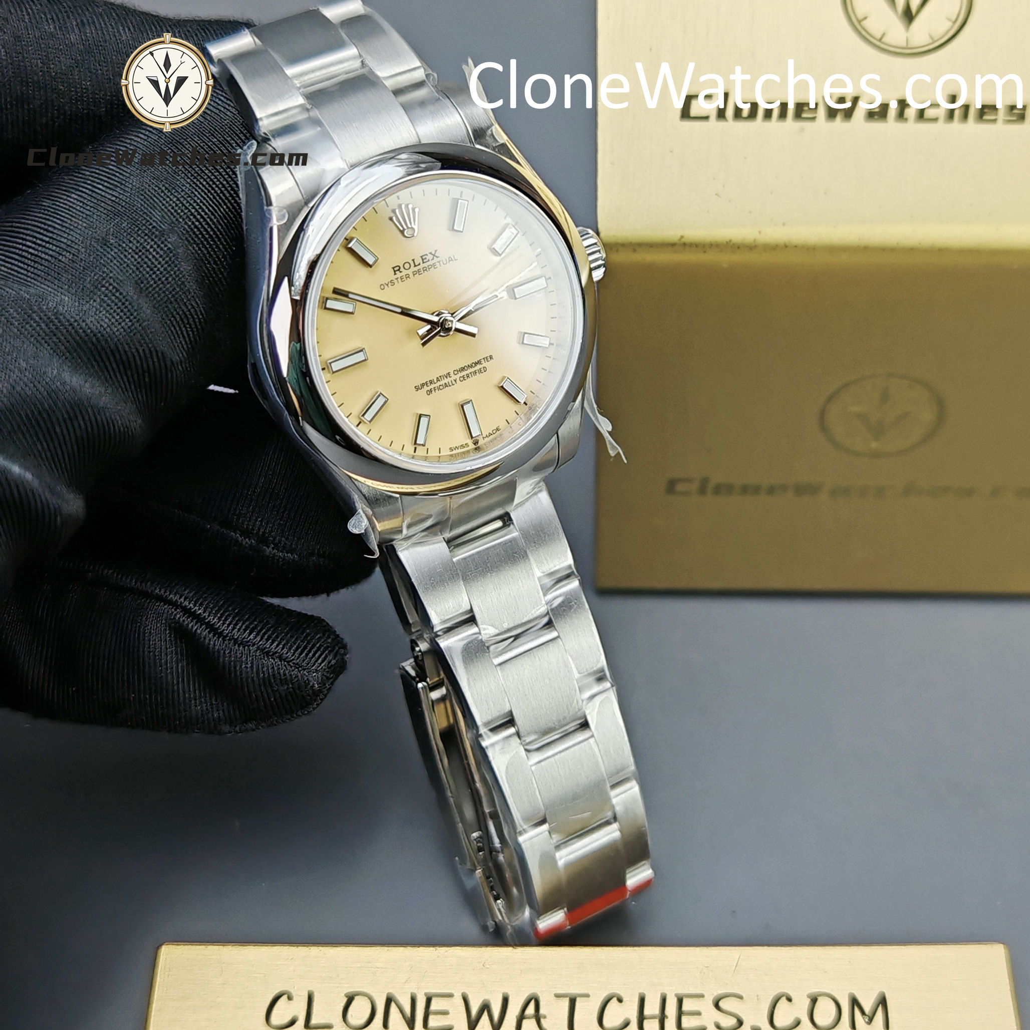 Rolex Super Clone Watches 1:1 Oyster Perpetual Yellow Dial m277200-0013 31mm 2232 Movement