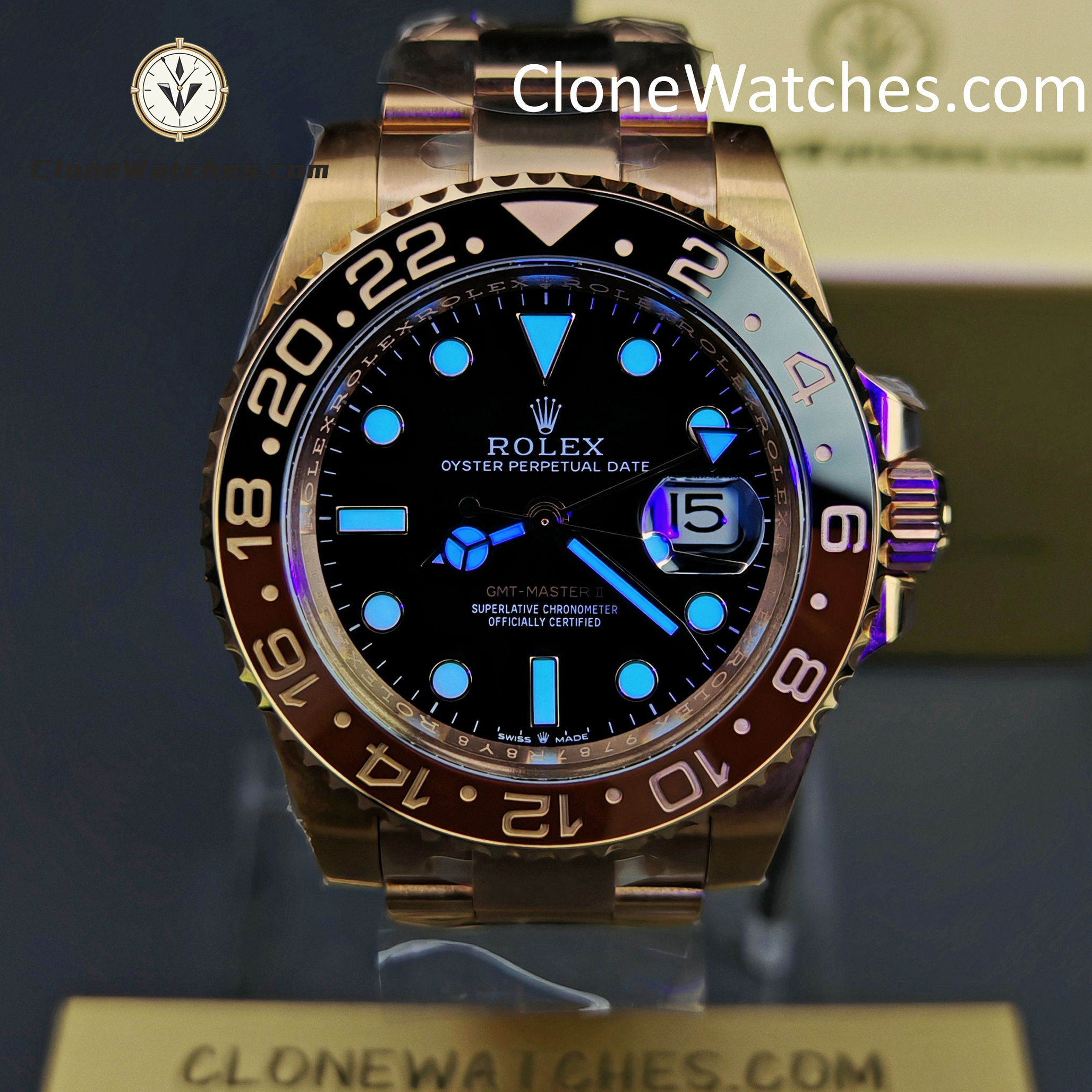 Rolex Super Clone Watches 1:1 Rootbeer GMT Master II M126715chnr Oyster 3285 Movement