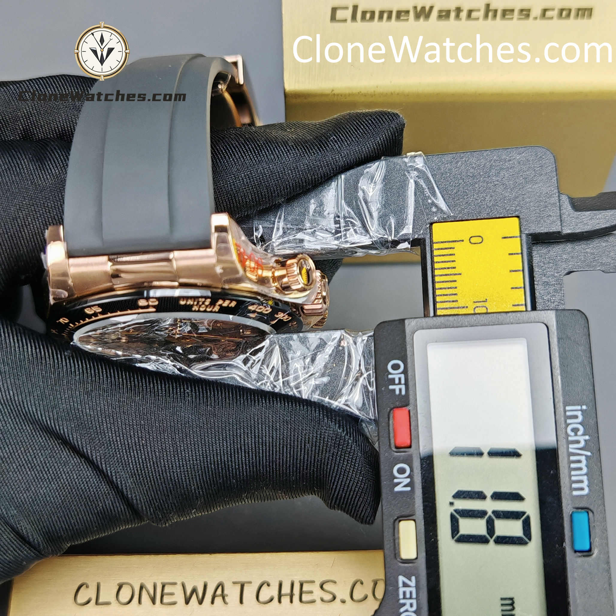 Rolex Super Clone Watches 1:1 Daytona 18K Rose Gold Black Dial M116515LN-0012 4130 Movement