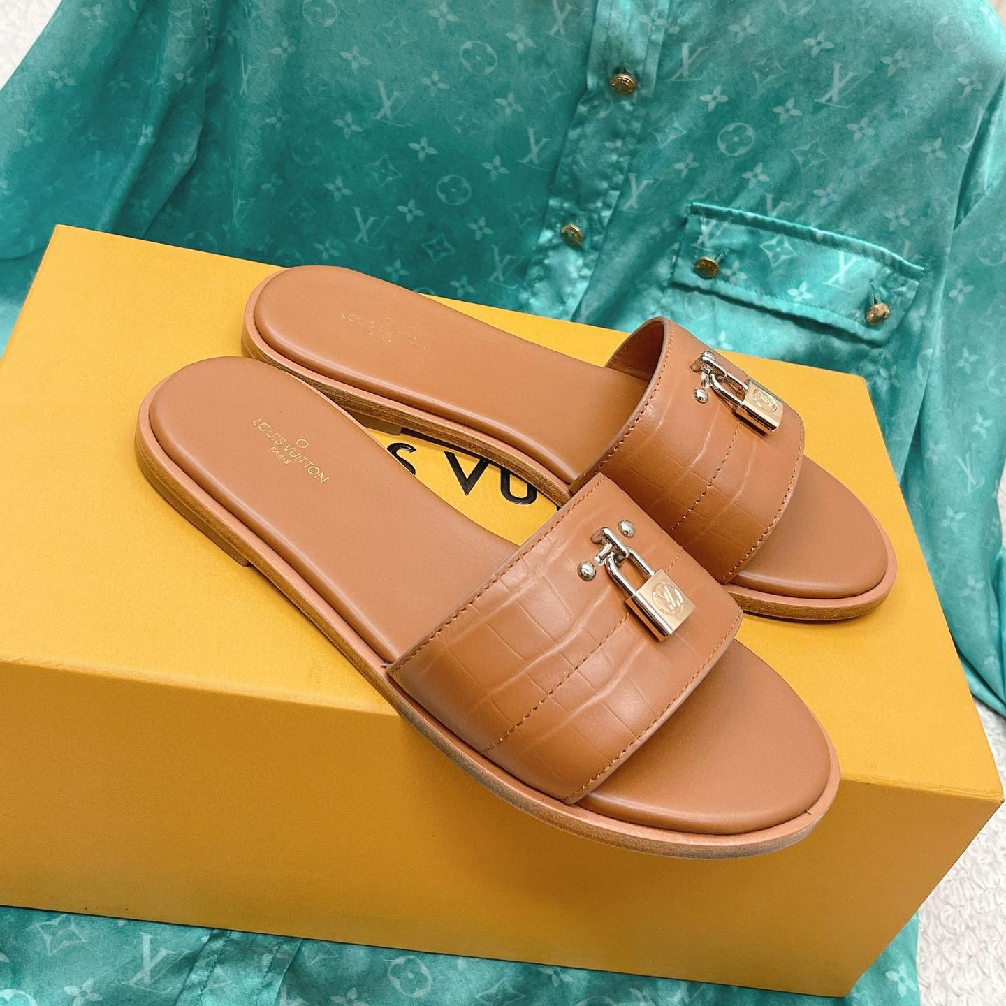 Louis Vuitton LV Leather Flip-flops Slide Sandal