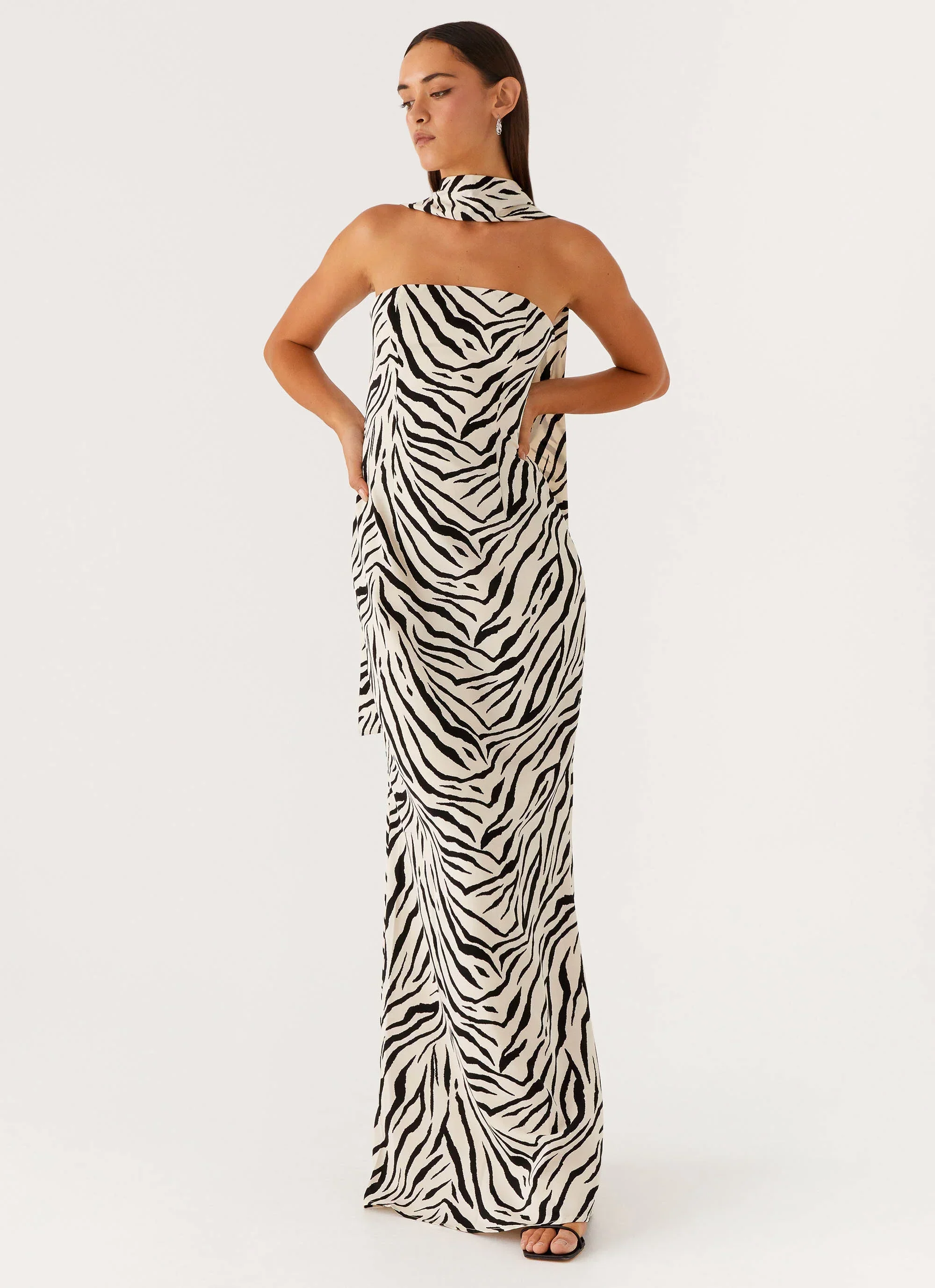 Jigsaw Strapless Maxi Dress - Zebra