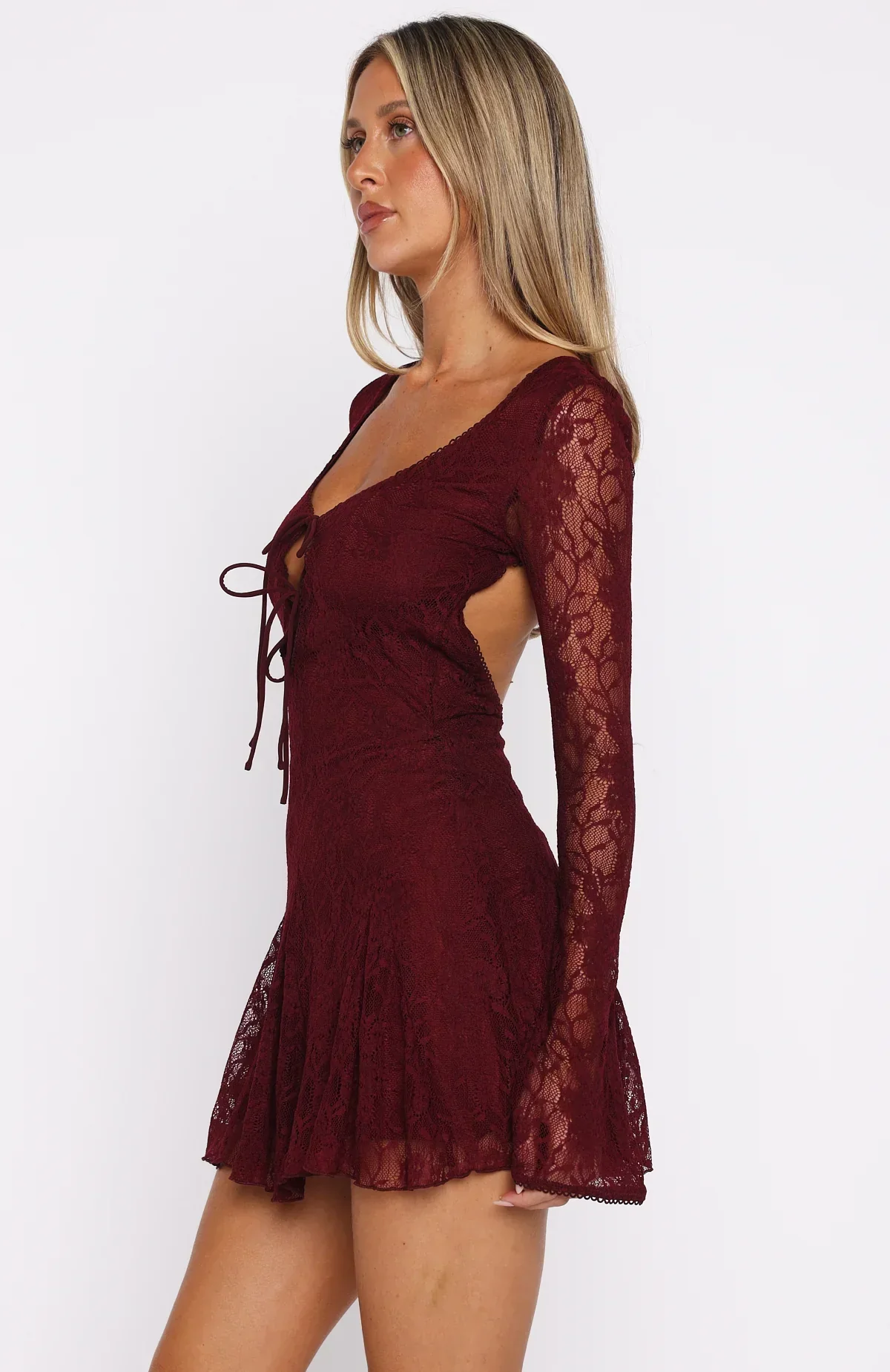 With Every Heart Beat Mini Dress Burgundy