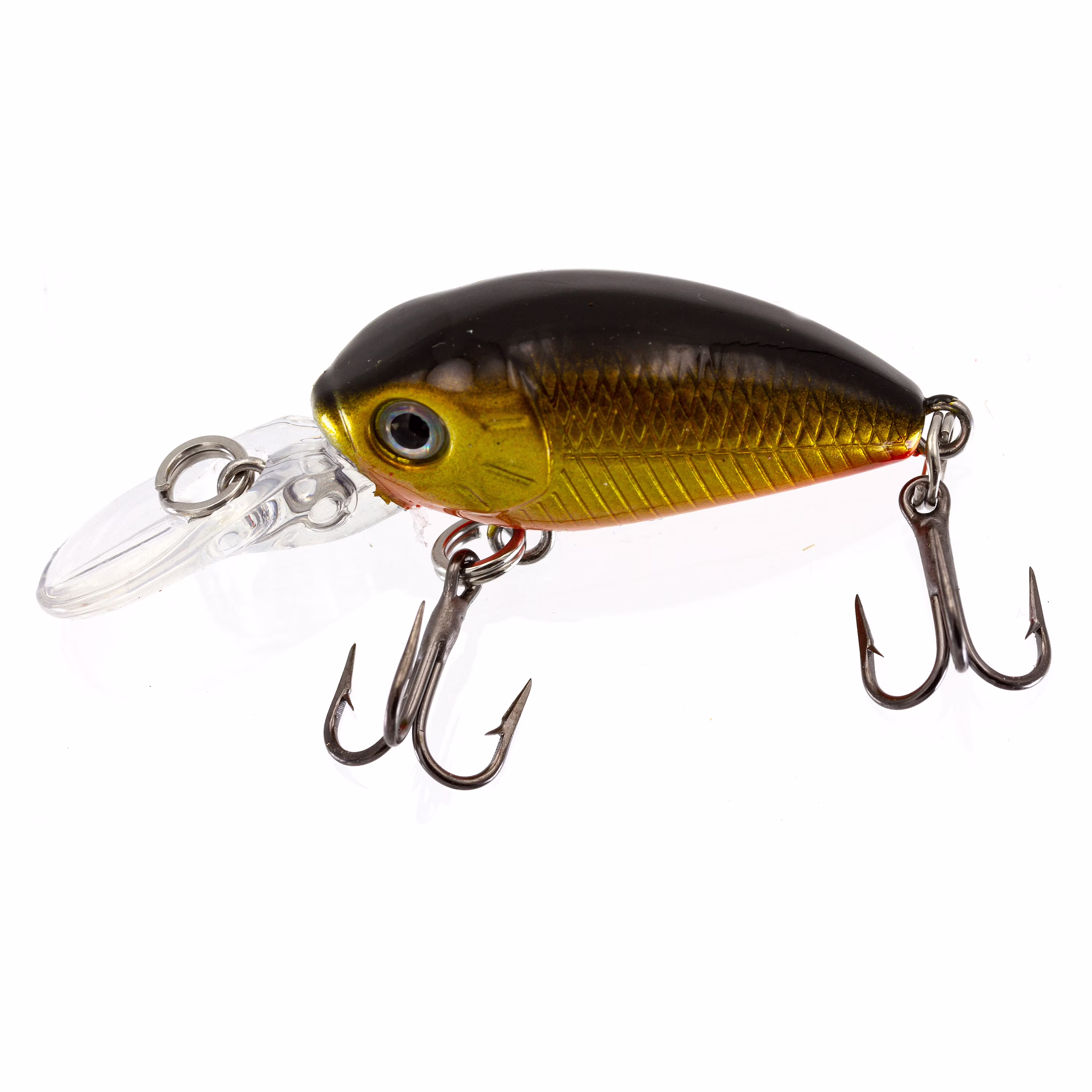 Ozark Trail Mini Crankbait Fishing Lure, Gold Black, 1/11 oz