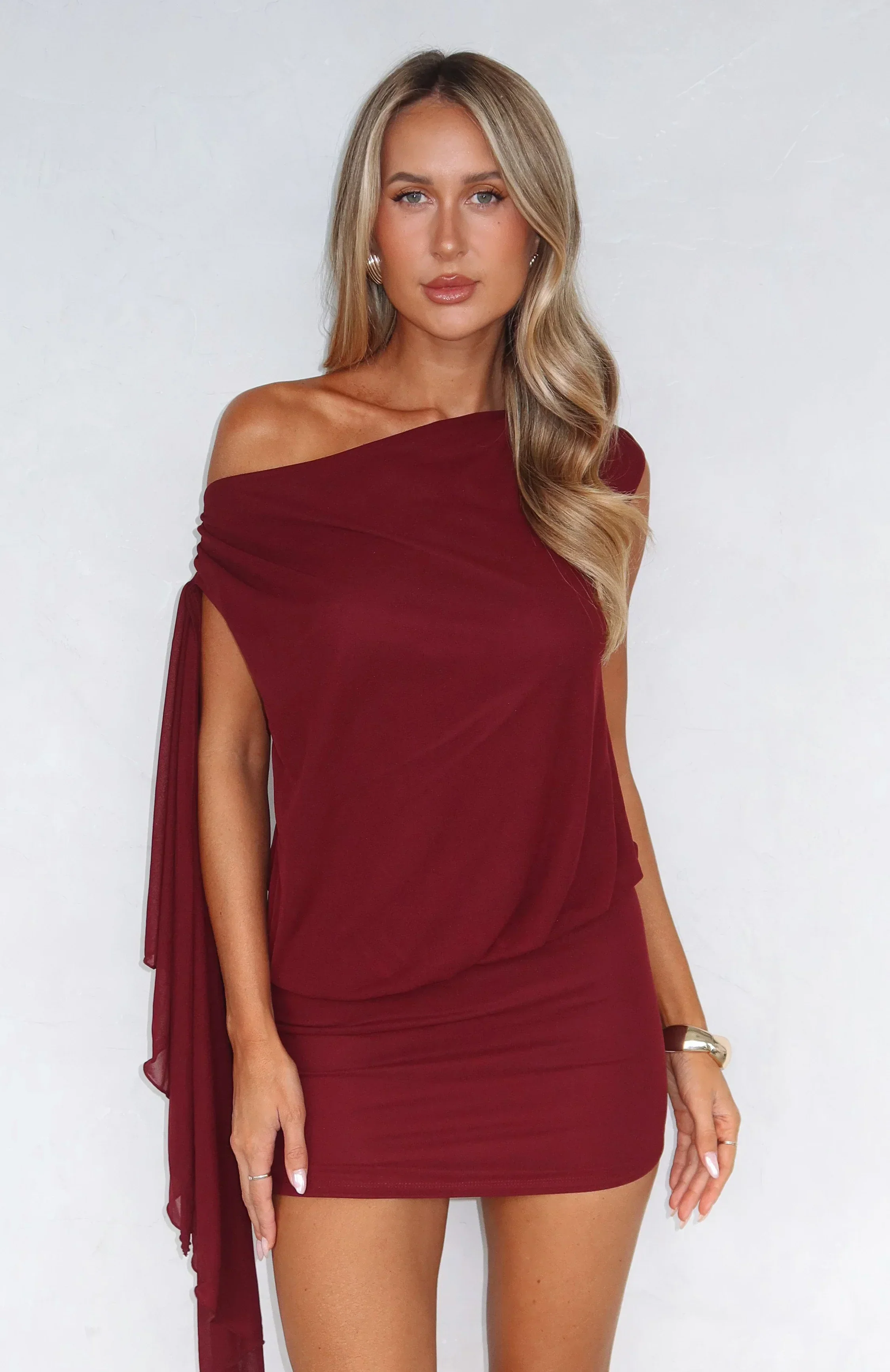 Sicilian Dreams Mini Dress Wine