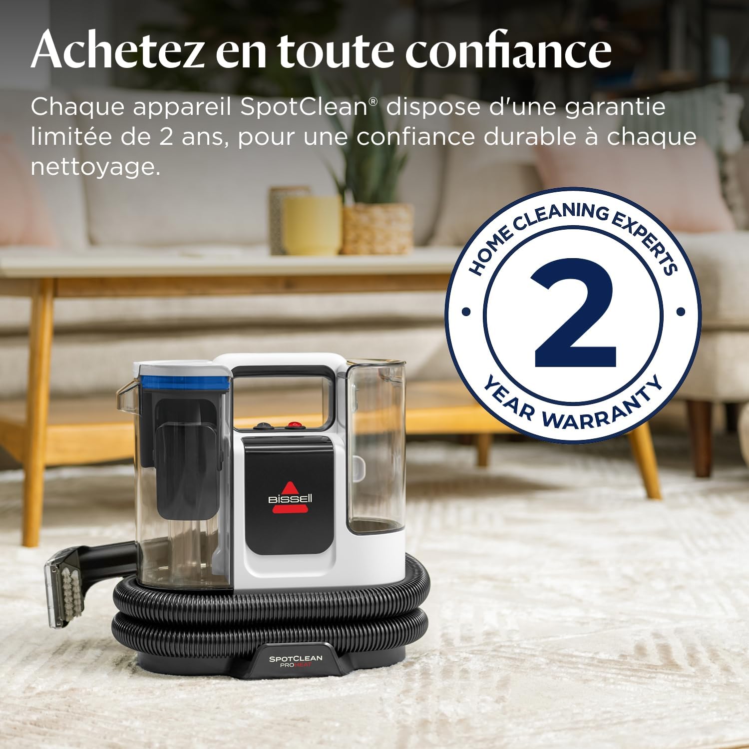 Shampouineuse canapé 1125 W triple nettoyage taches tenaces