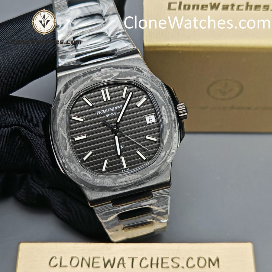 Modified Super Clone Watches 1:1 DiW Patek Philippe Nautilus CARBON BLACK 5711