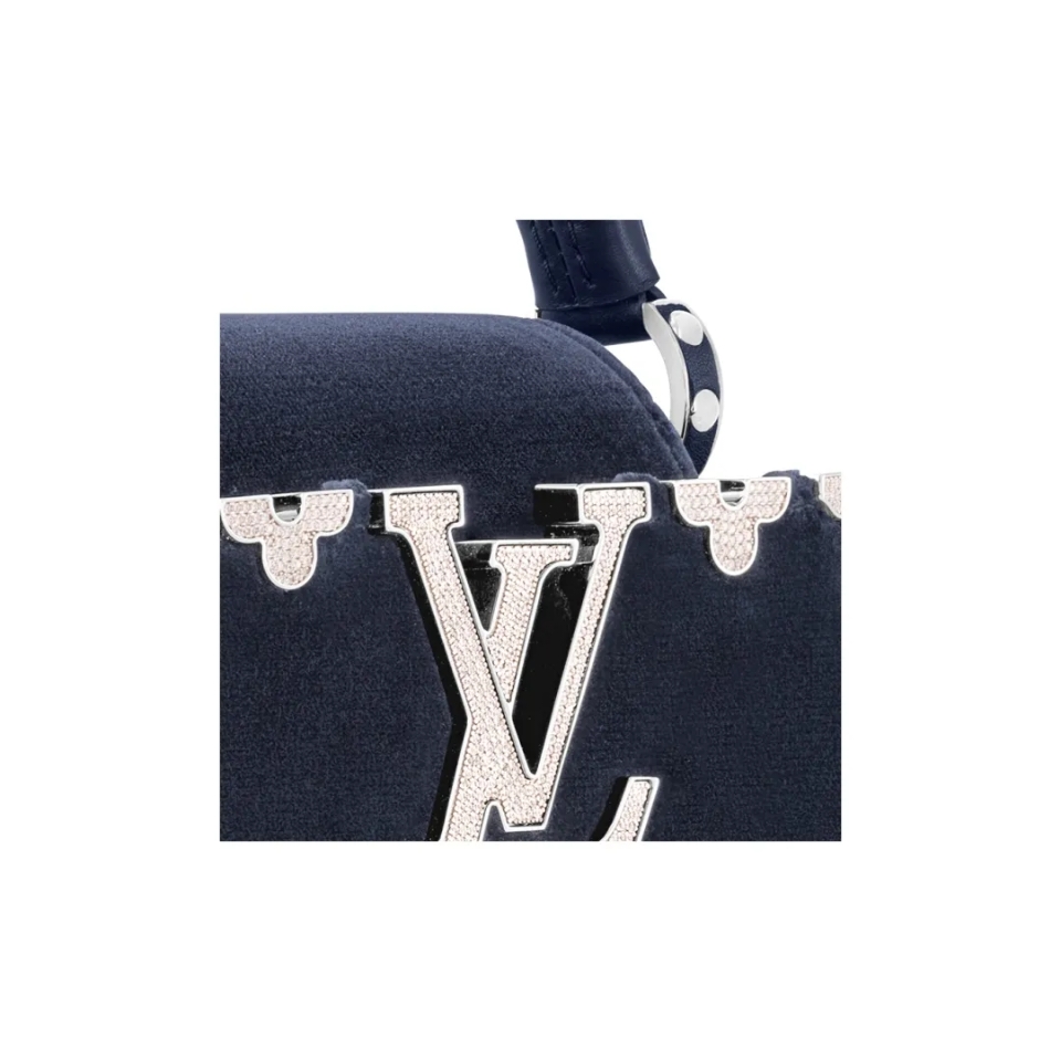 Louis vuittion capucines evening bag  blue velvet ~