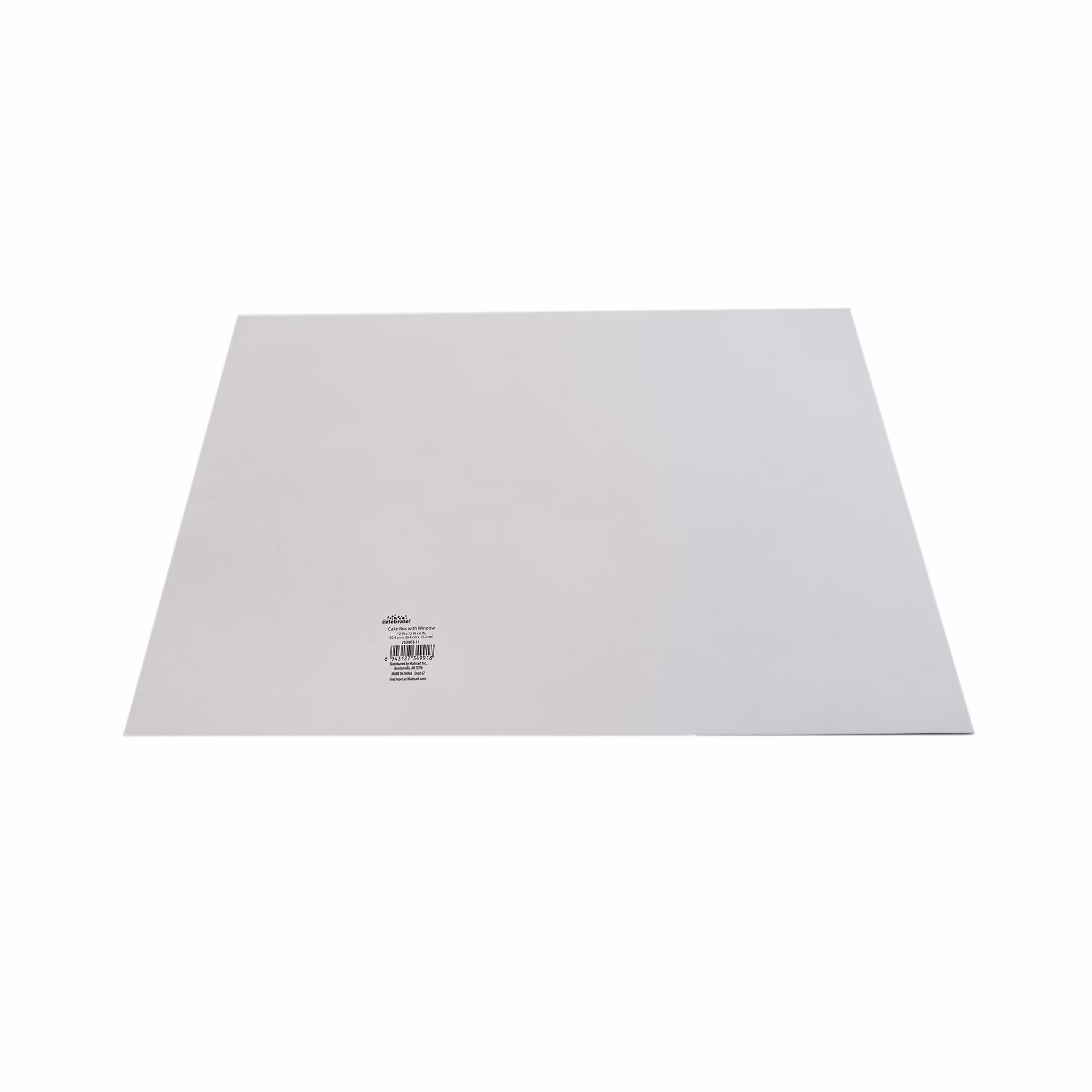 Way To Celebrate White Cake Box with Window, 12 in x 12 in x 6 in, 1 Piece