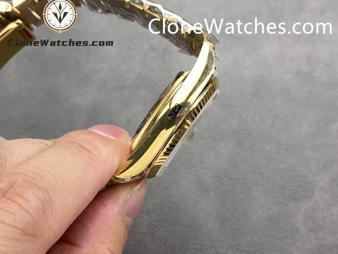 Rolex Super Clone Watches 1:1 Day Date 18K Gold Gradient Green Diamond Dial 36mm m128238-0069 3255 Movement