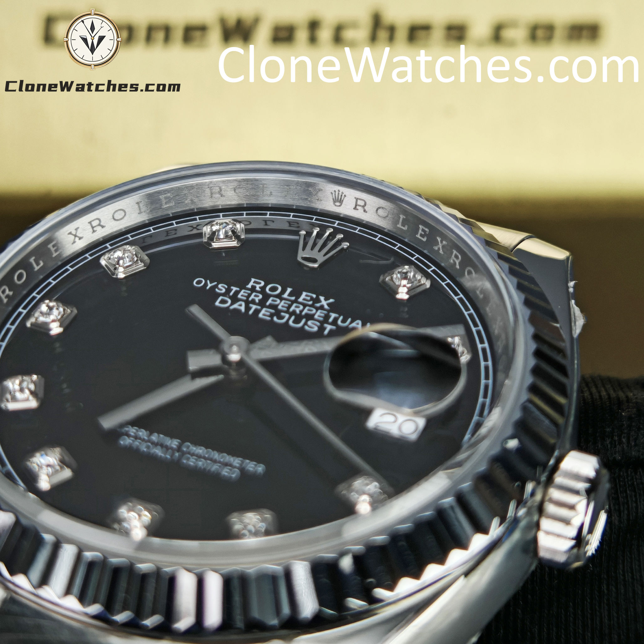 Rolex Super Clone Watches 1:1 DateJust Black Diamond Dial m126234-0028 Oyster 36MM 3235 Movement