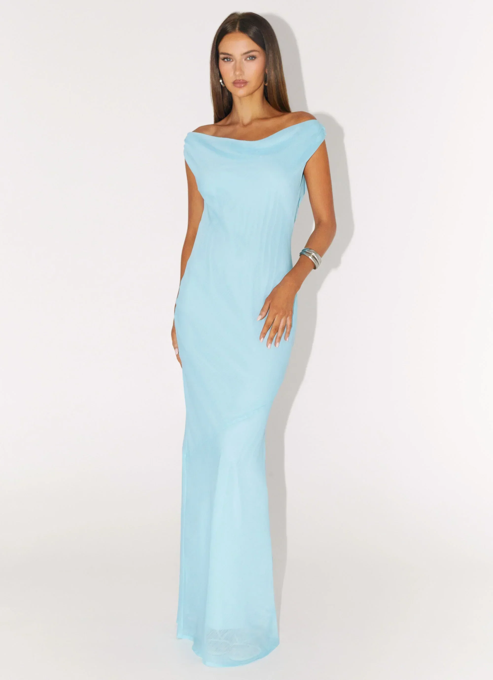 Brittany Chiffon Maxi Dress - Turquoise
